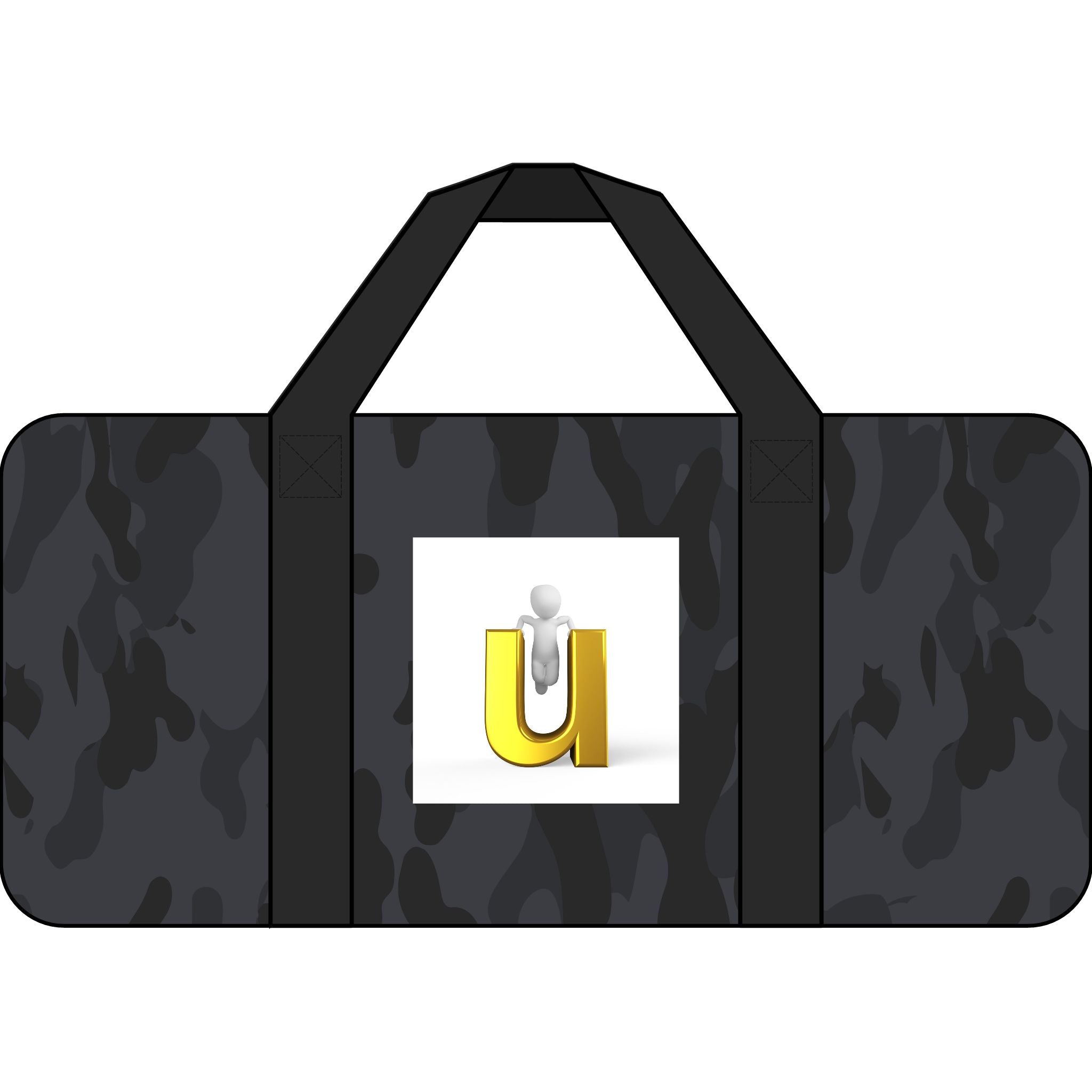 Yellow 3D Letter U Logo Tripper Duffel Bag | Checker or Camo Strap