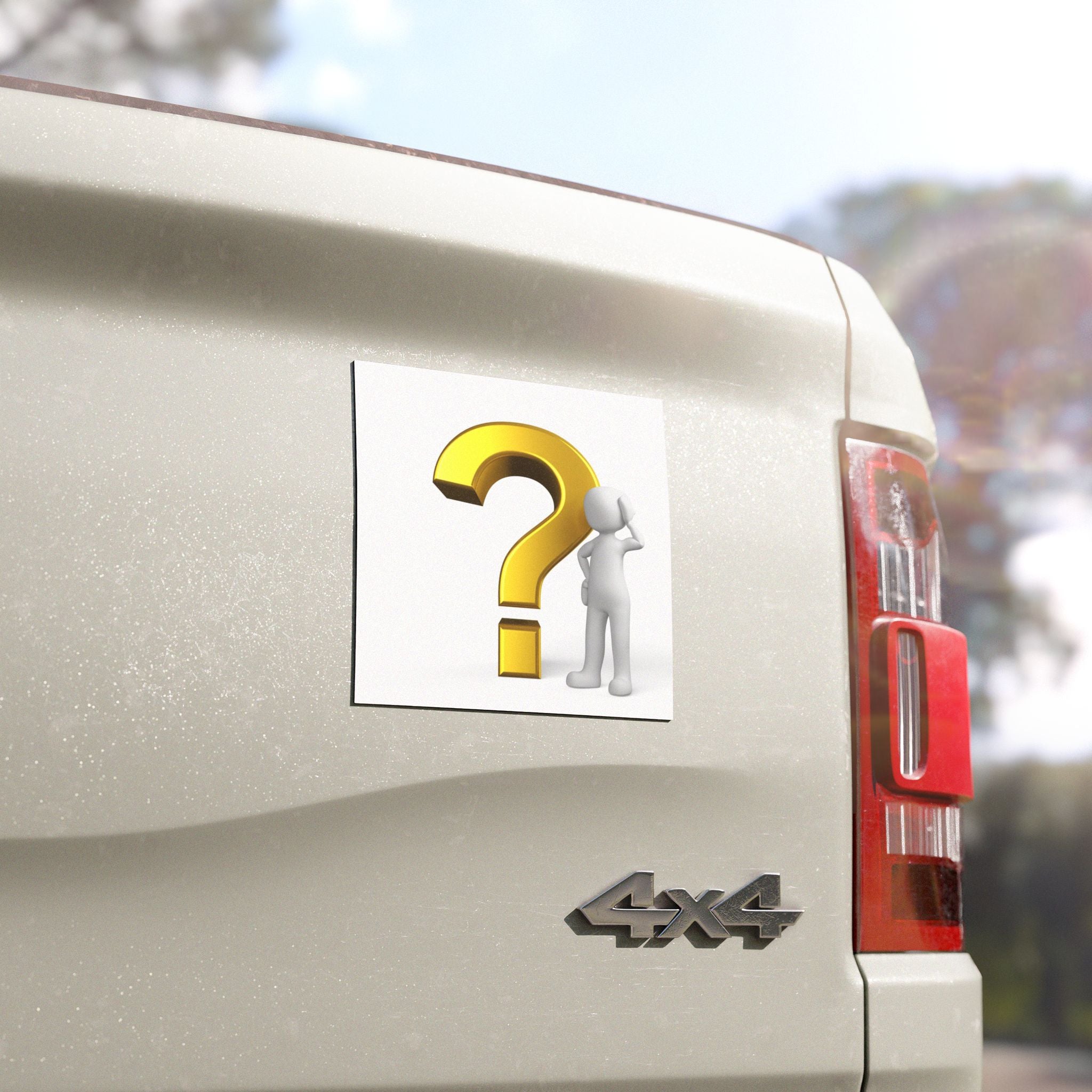 Question Mark Icon Car Magnet | Large Square Magnetic Sign