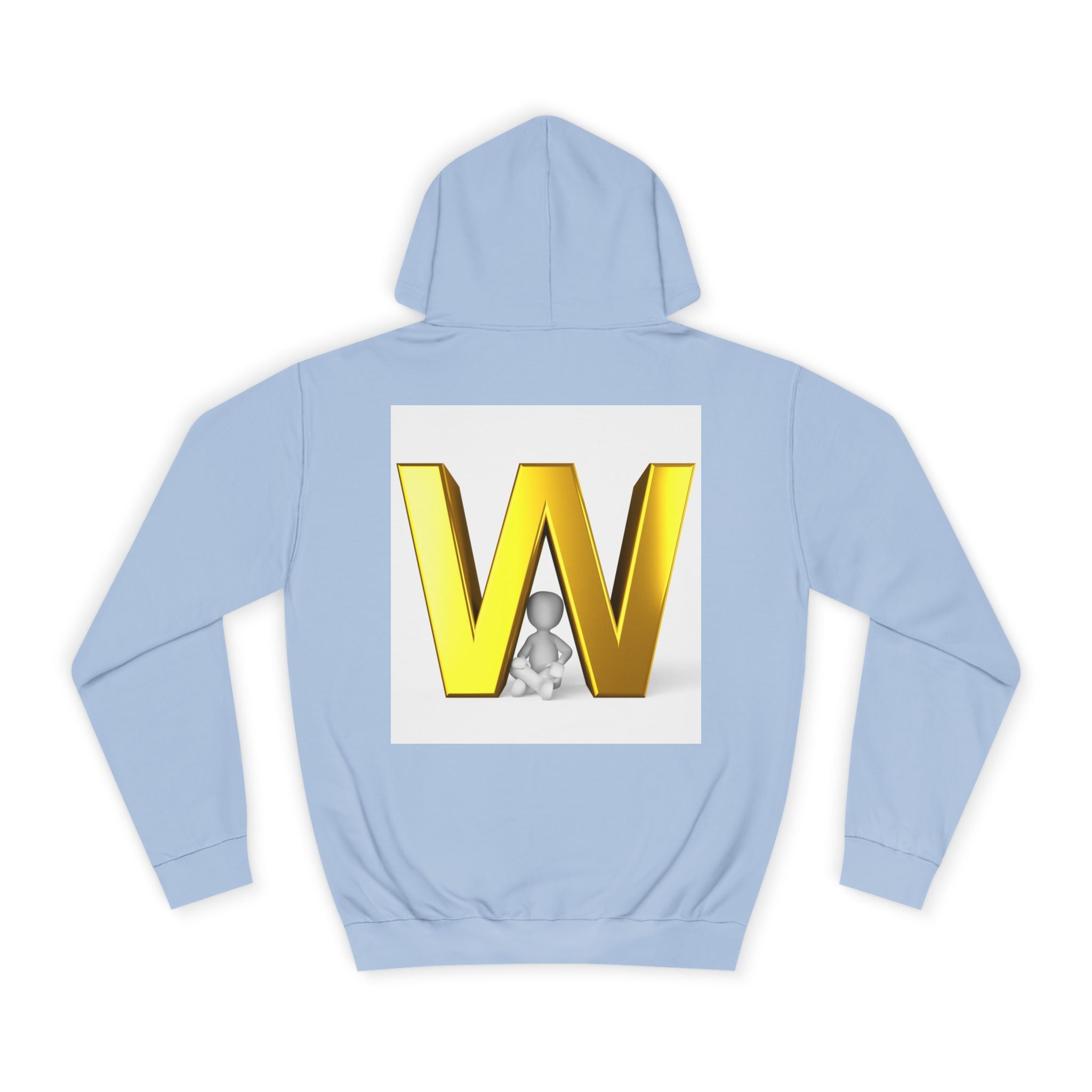 Gold 3D Letter W Hoodie | Monogram Initial Sweatshirt