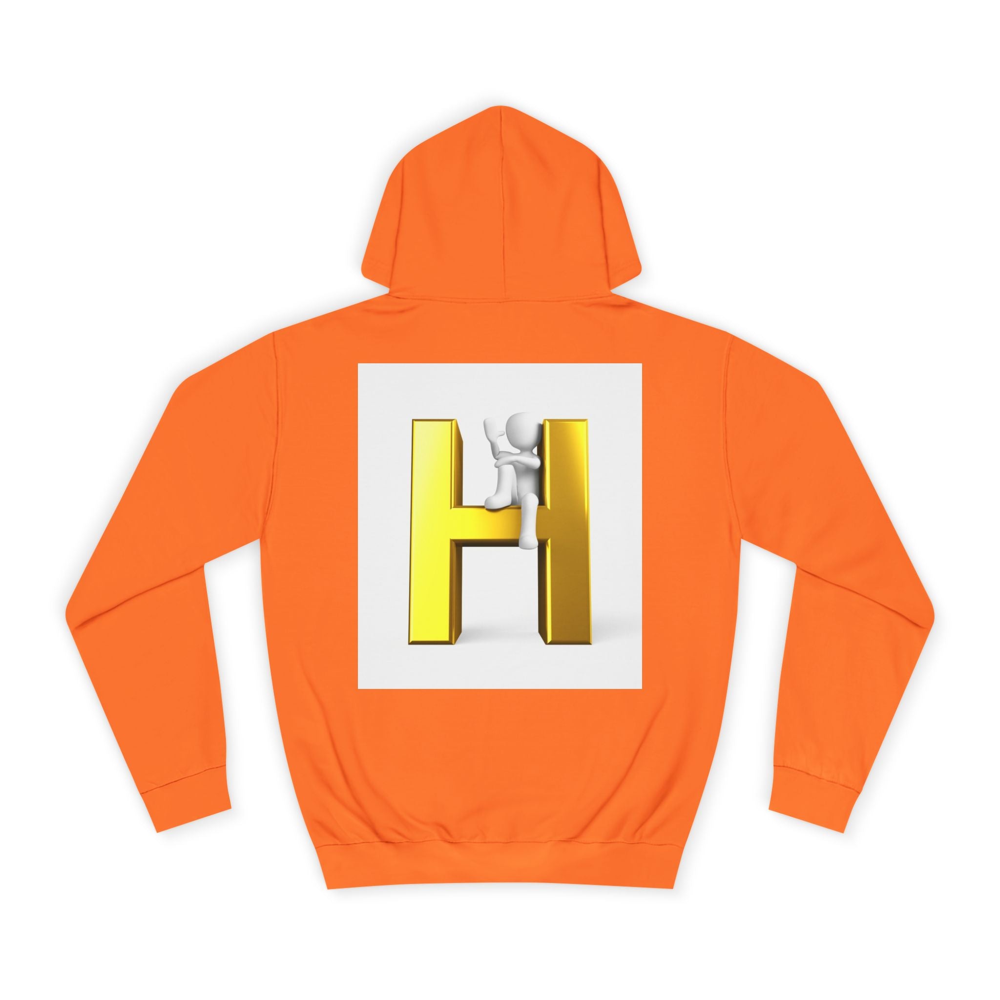 Gold 3D Letter H Hoodie | Monogram Initial Sweatshirt