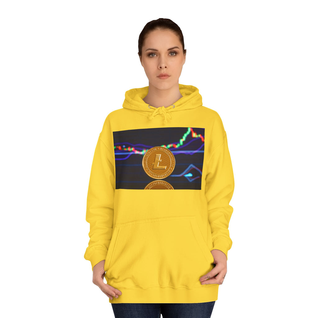 Litecoin Coin Graphic Hoodie | Crypto Chart Design, Digital Currency Apparel