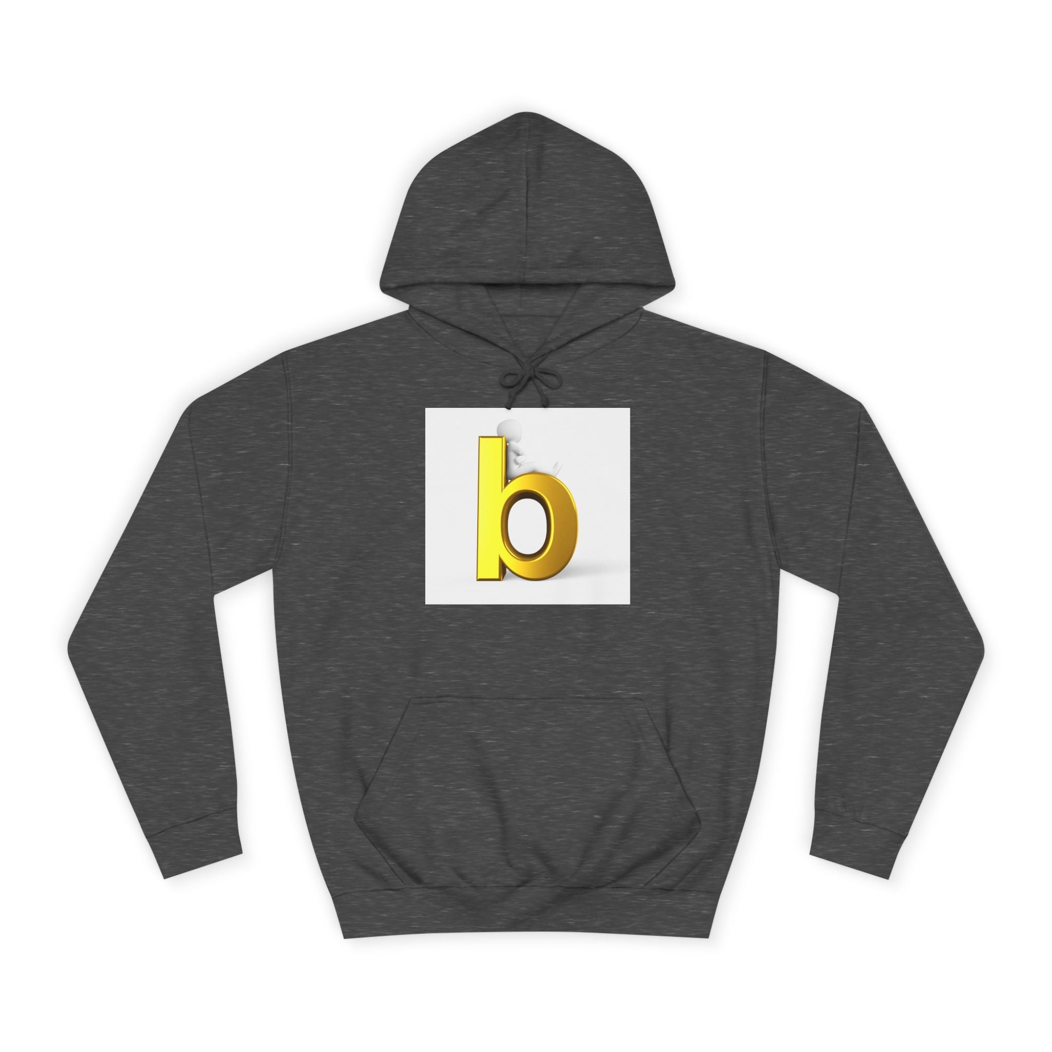 Yellow 3D Letter b Hoodie | Minimal Monogram Initial Sweatshirt
