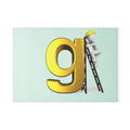 Golden Letter G with Worker Glass Cutting Board | Alphabet Kitchen Decor