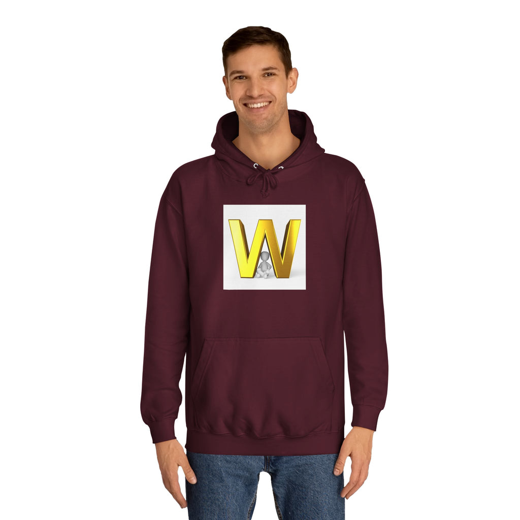 Gold 3D Letter W Hoodie | Monogram Initial Sweatshirt
