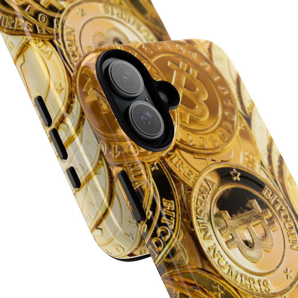 Gold Bitcoin Coins Phone Case | Tough Magnetic Case