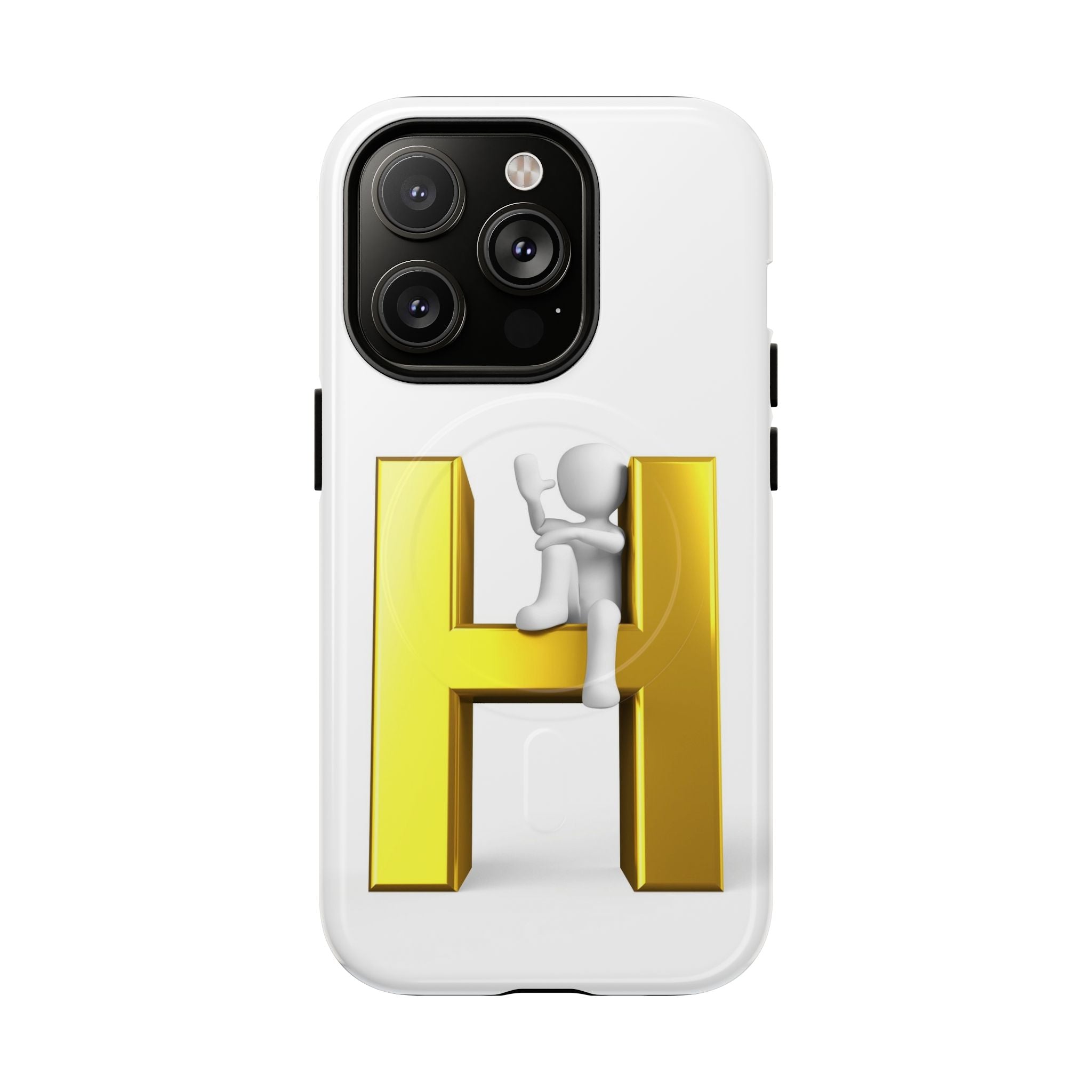 Coque de téléphone Grimpante Lettre H Dorée | Coque Magnétique Robuste