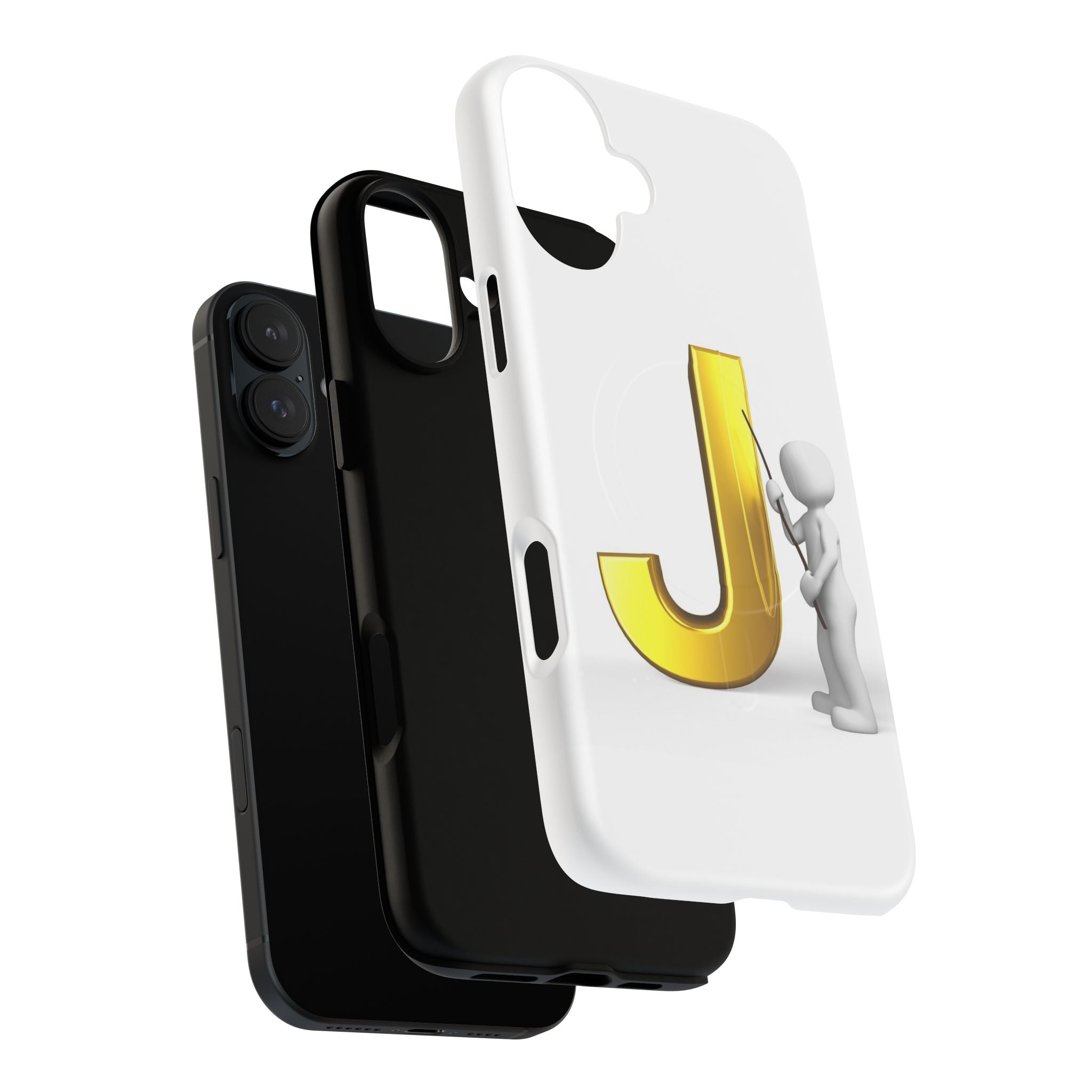 Gold Letter J with Painter Figure Phone Case | Tough Magnetic Case