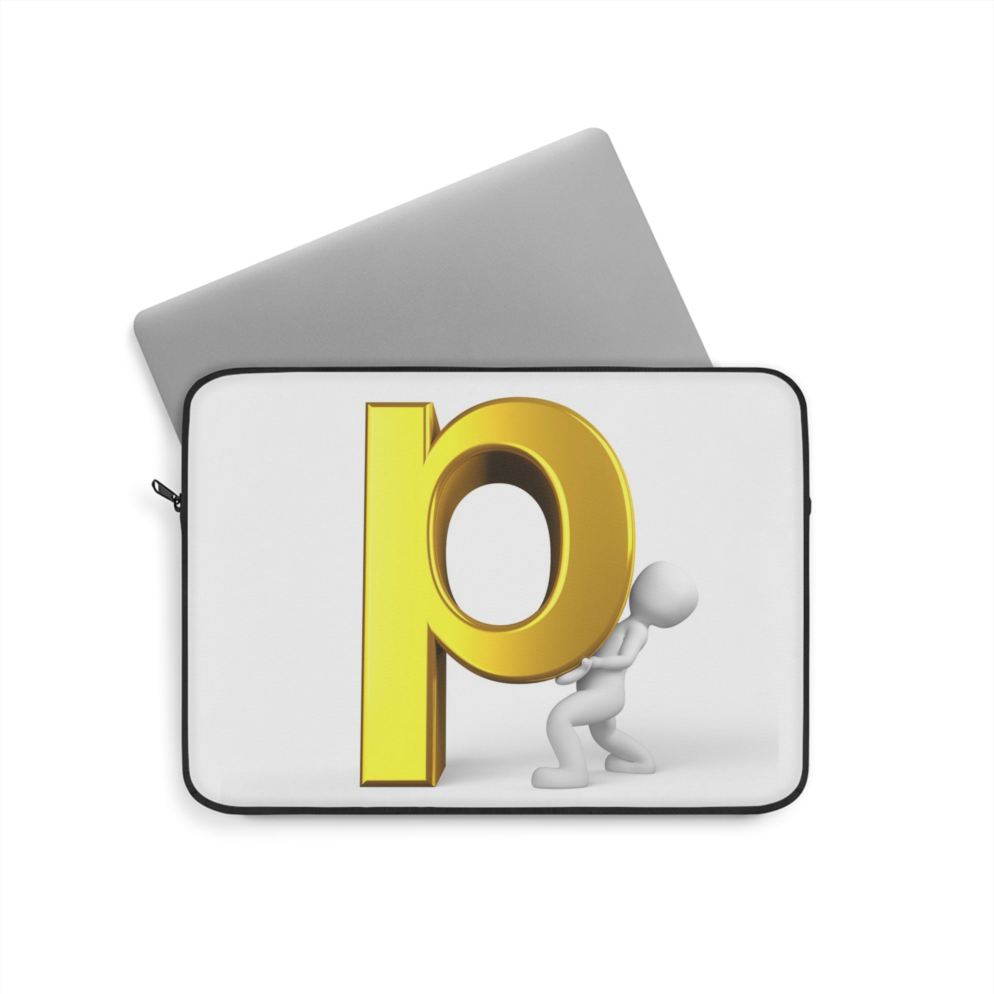 Gold Letter P Graphic Laptop Sleeve | Initial Monogram
