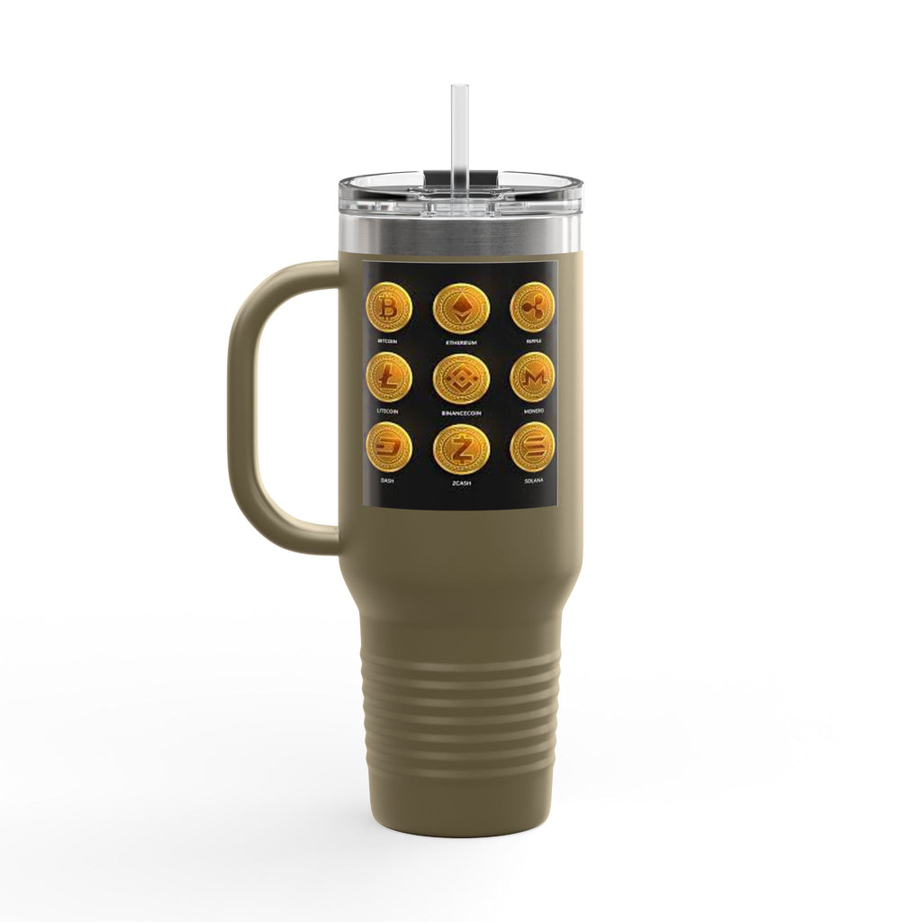 Crypto Currencies Icons 40oz Travel Mug | Insulated Tumbler