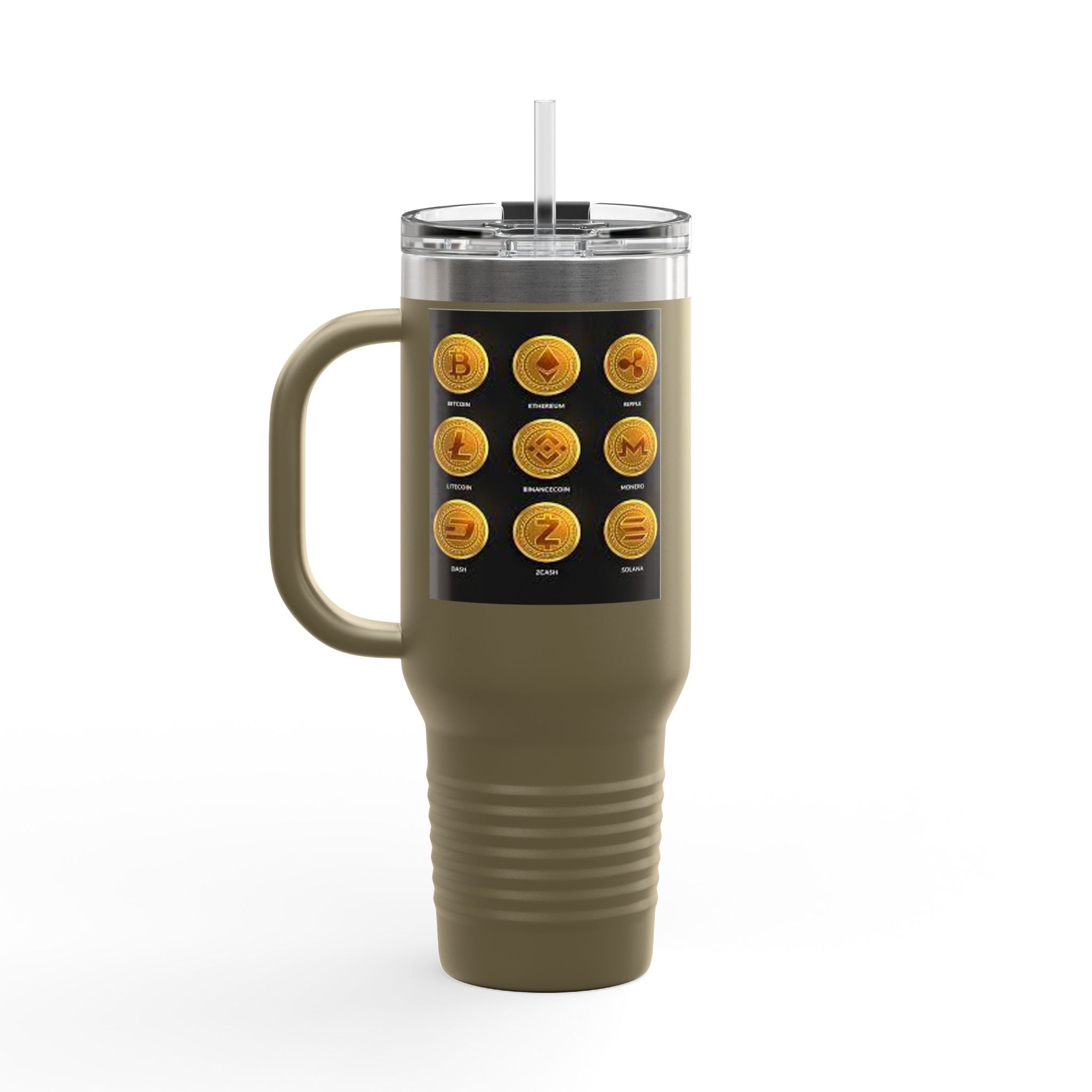 Crypto Currencies Icons 40oz Travel Mug | Insulated Tumbler
