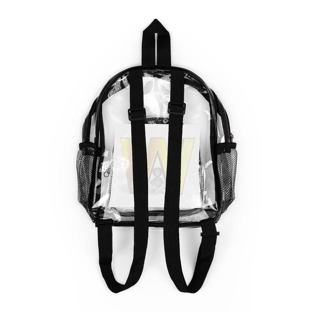 Gold Letter W Clear Stadium Backpack | Transparent School Bag