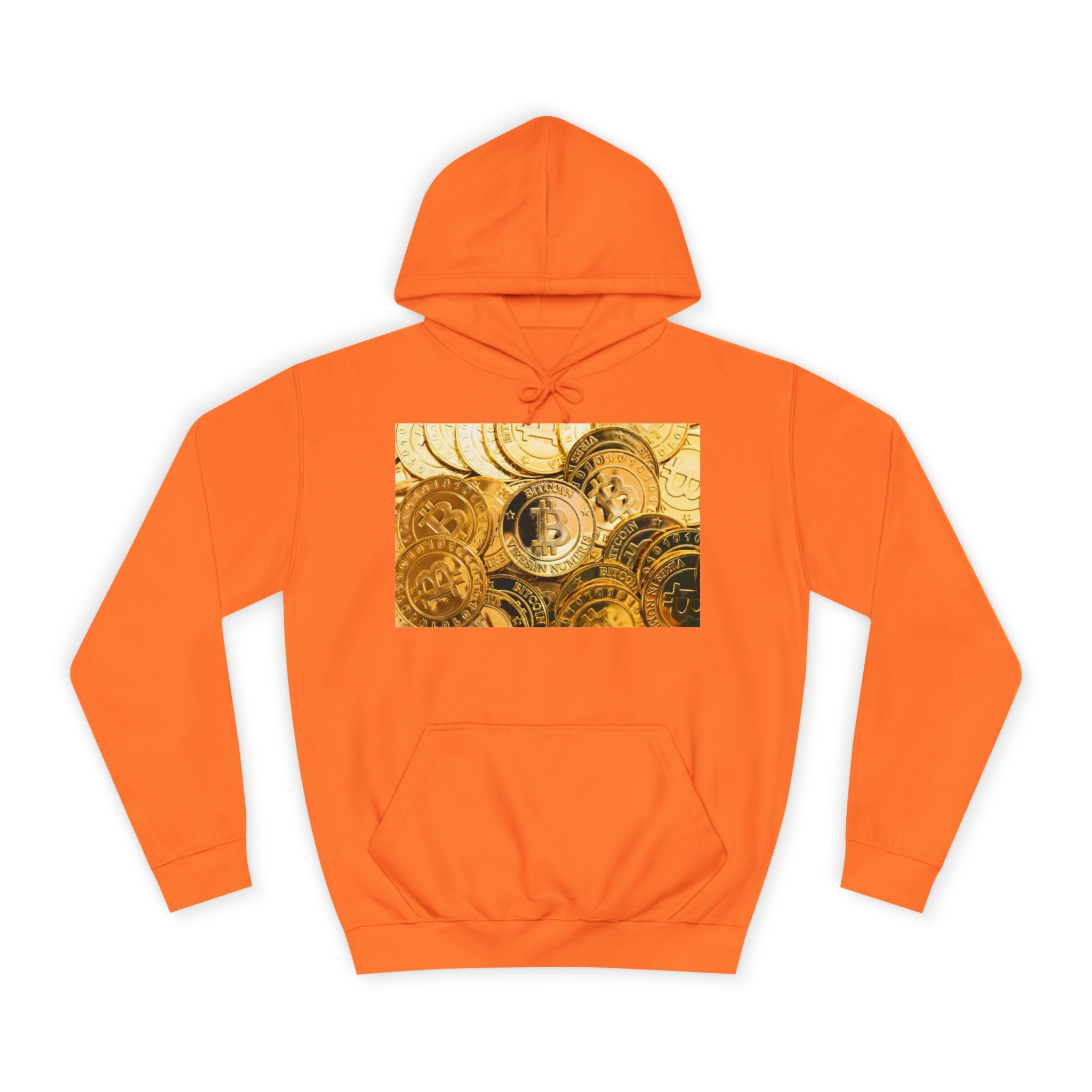 Golden Bitcoin Coins Hoodie | Crypto Cryptocurrency Crypto Art, Digital Currency Apparel