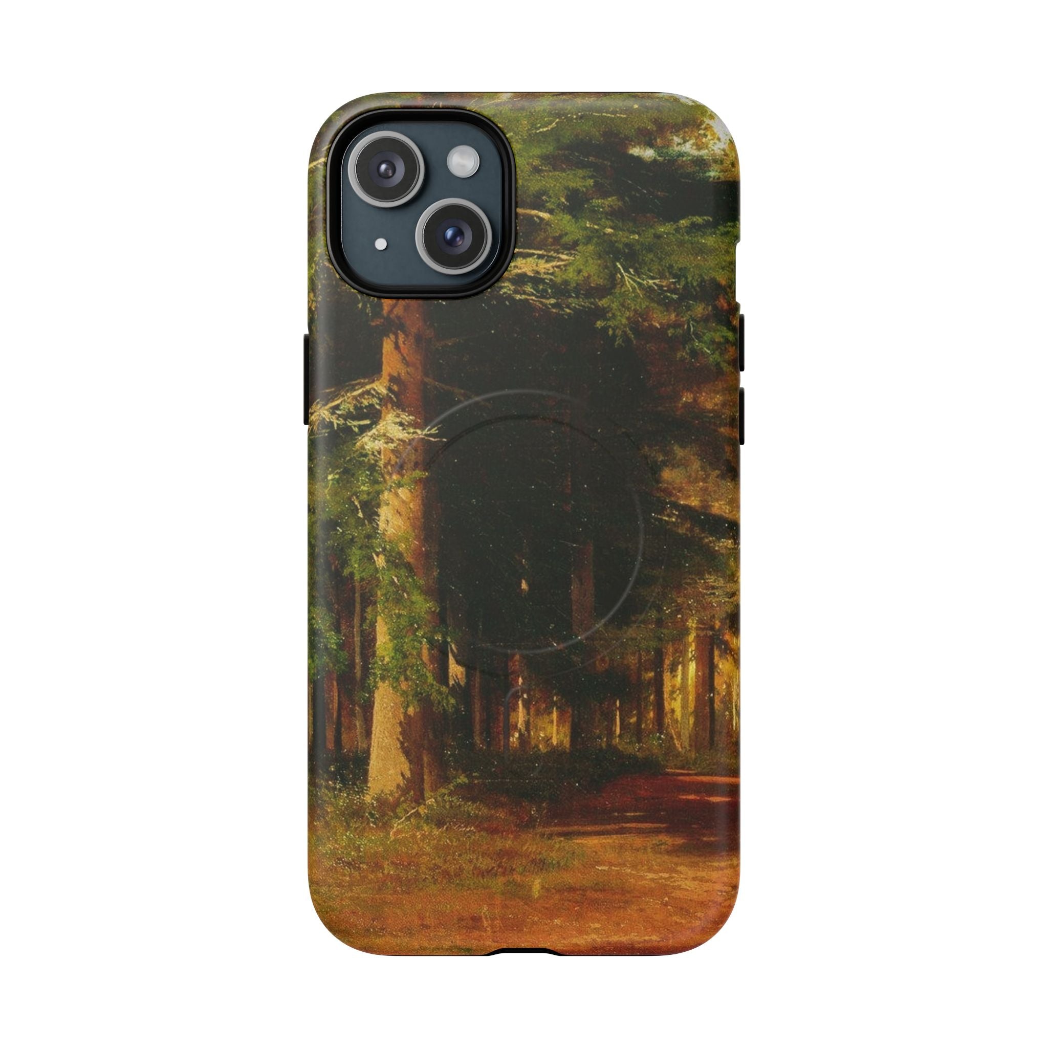 Coque de téléphone Chemin forestier d'automne | Coque magnétique robuste, illustration de paysage d'automne