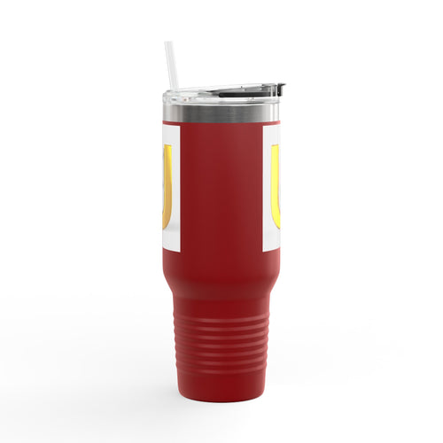 Gobelet de voyage isotherme 40 oz avec lettre U dorée en 3D et figurine | Tumbler