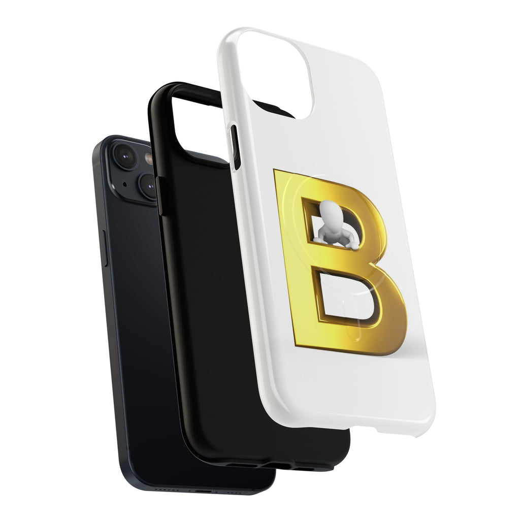Gold 3D Letter B phone case | Tough Magnetic Case