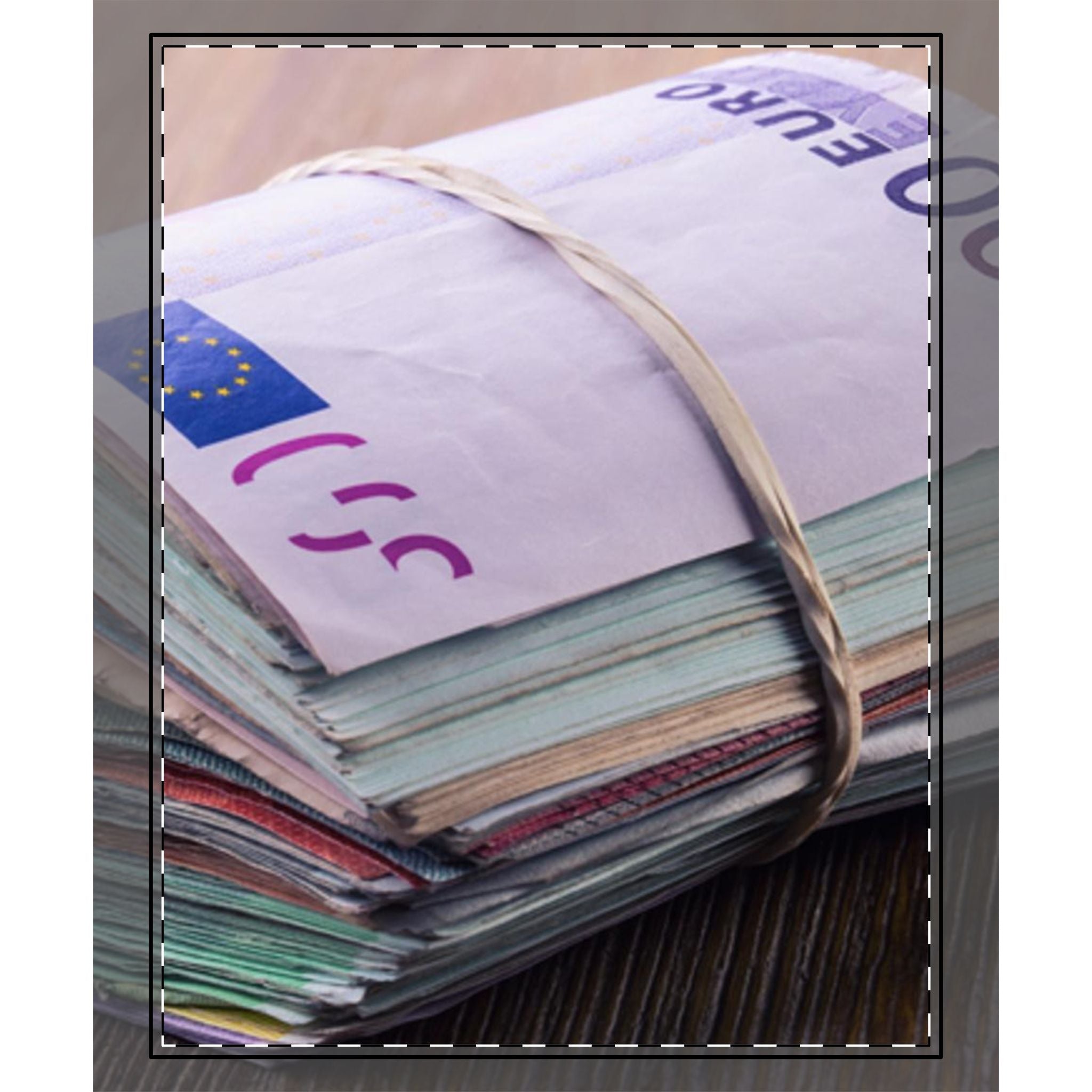 Stack of Euro Banknotes print Coverlet