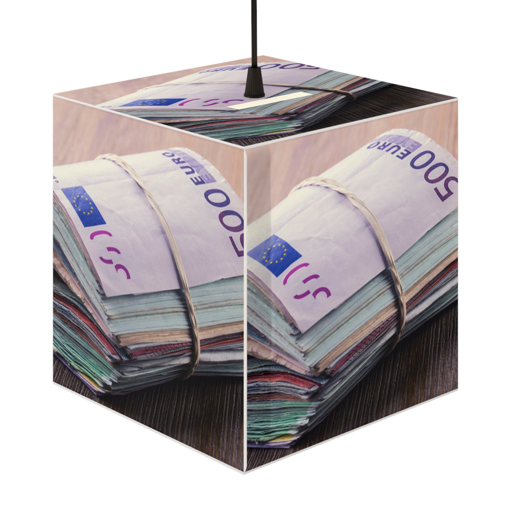 Stack of Euro Banknotes Light Cube Lamp | Money Photo Cube Lamp