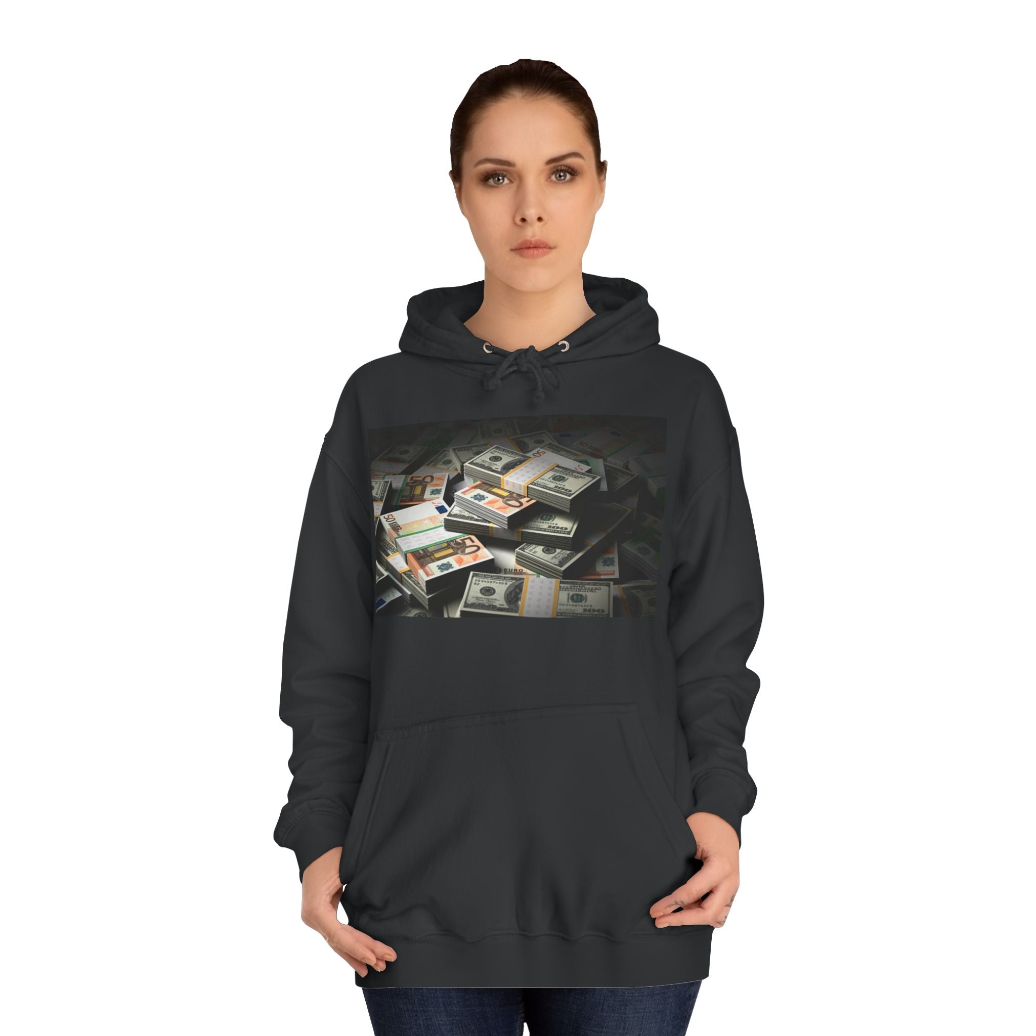 Stacked Cash Money Hoodie | Vintage Banknote Print, Stacks of Dollars