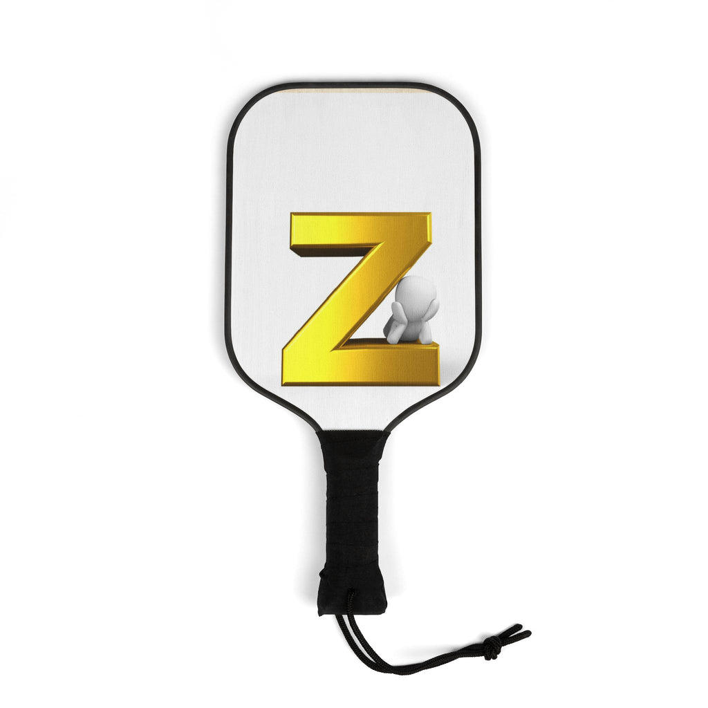 Gold Letter Z Logo Pickleball Paddle