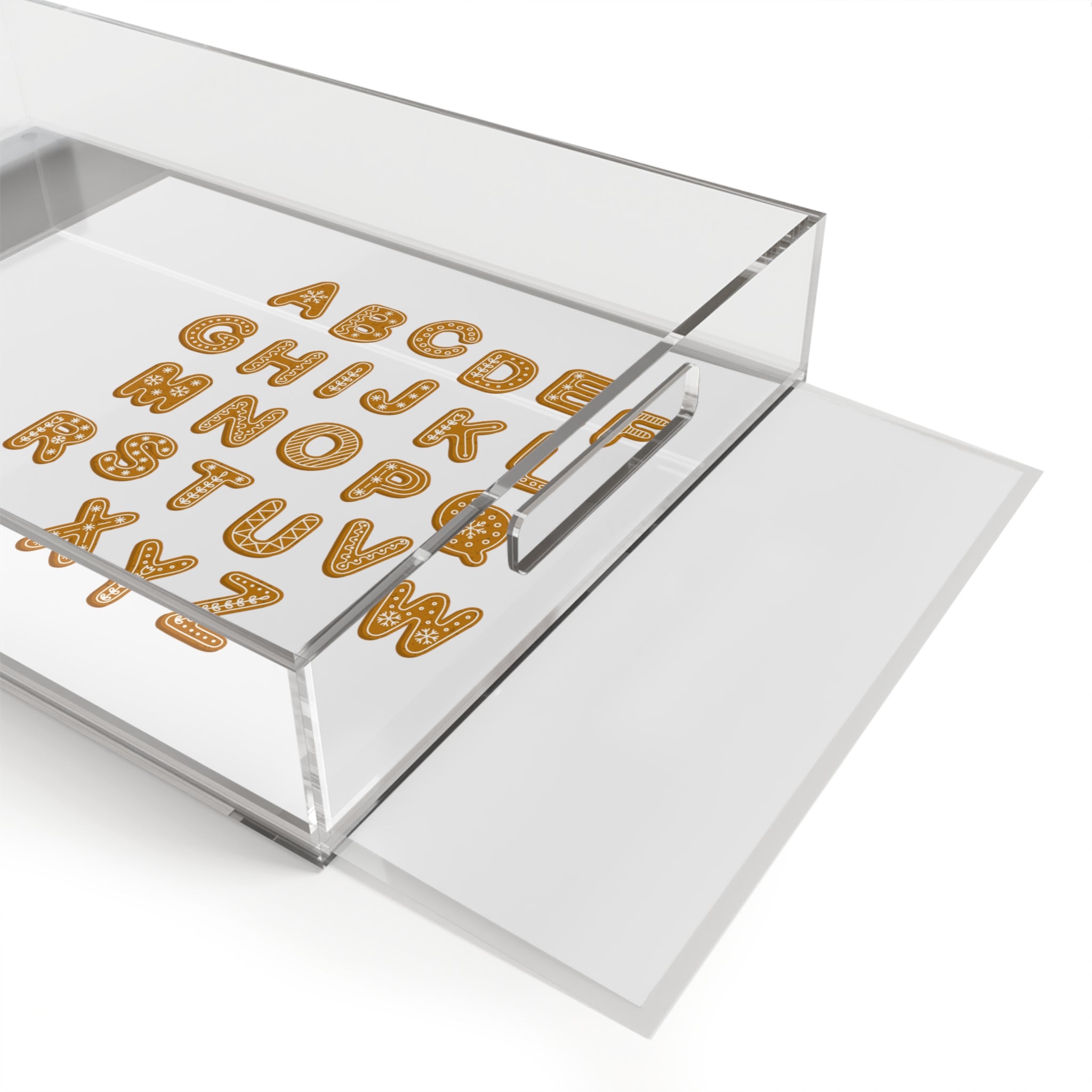 Alphabet Cookie Letters Acrylic Serving Tray | Kitchen Typography Decor