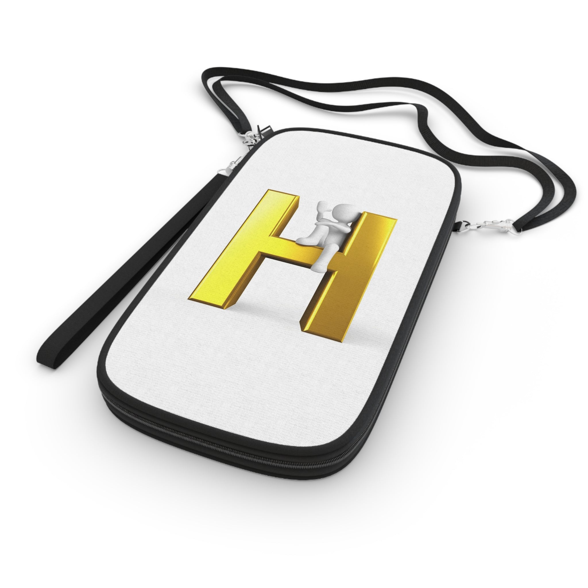 3D Gold Letter H Climber Passport Wallet | Monogram Initial Travel Accessory