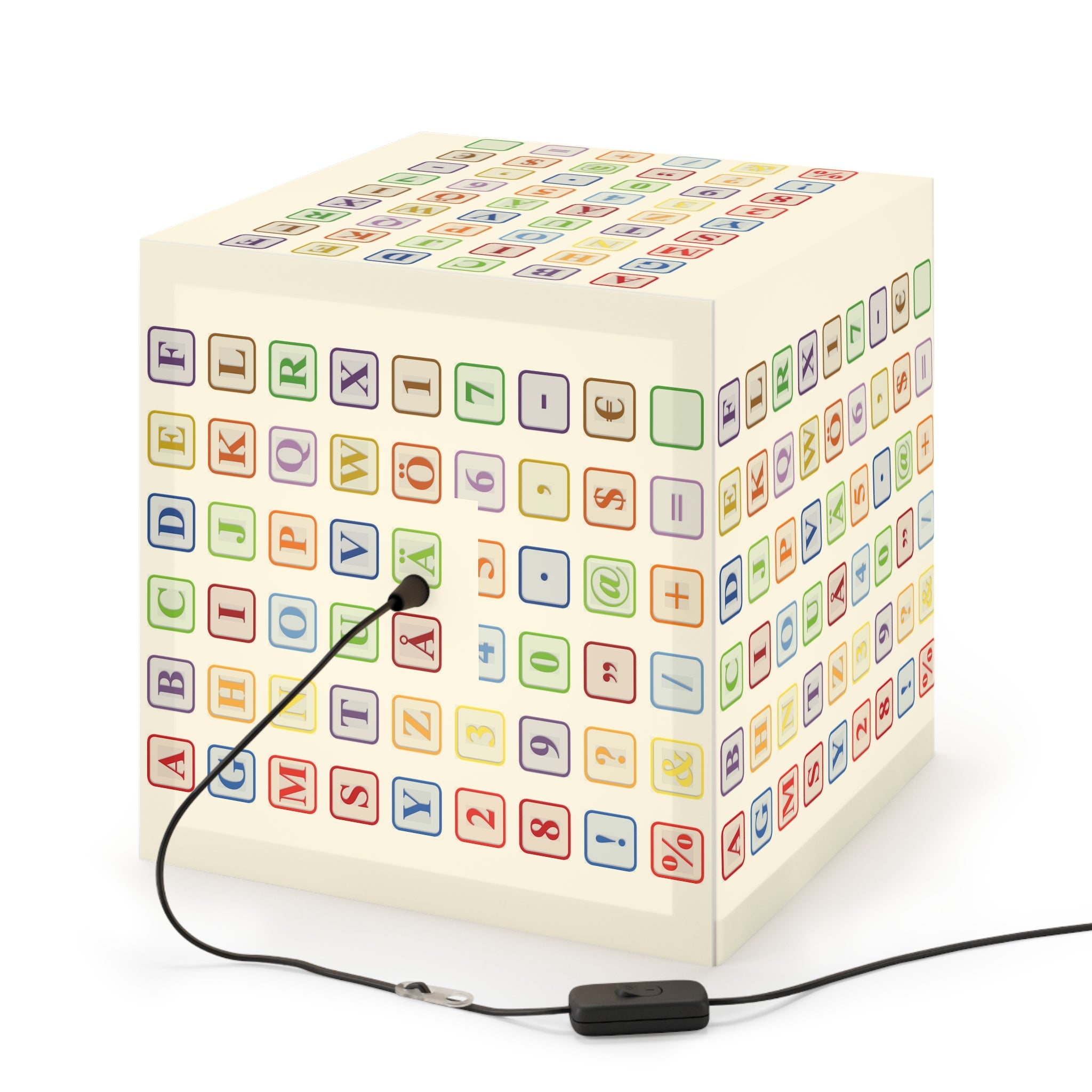 Alphabet Blocks Light Cube Lamp | Colorful Letter & Number Nursery Decor