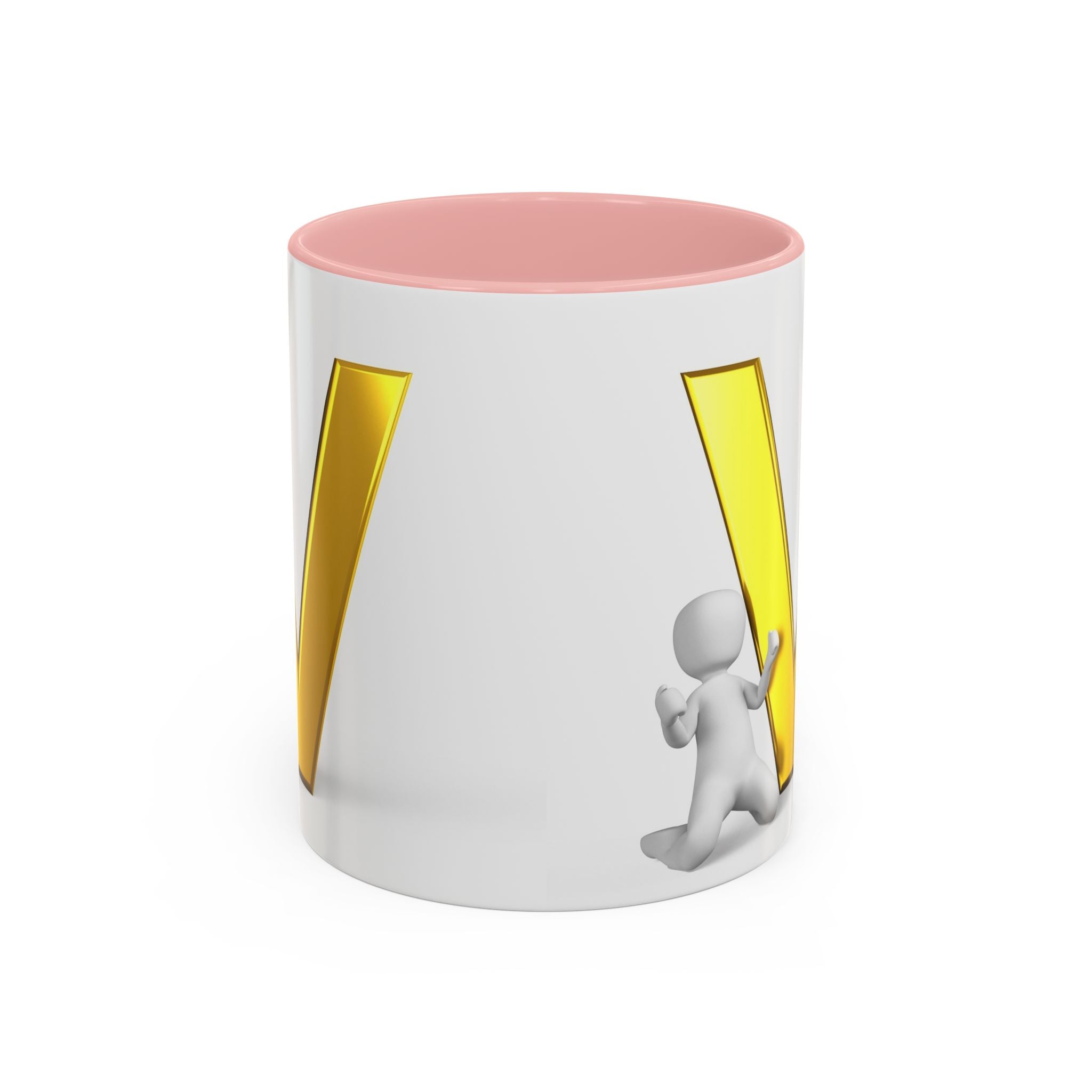 Mug lettre V dorée | Tasse à café avec anse colorée 325 ml 440 ml