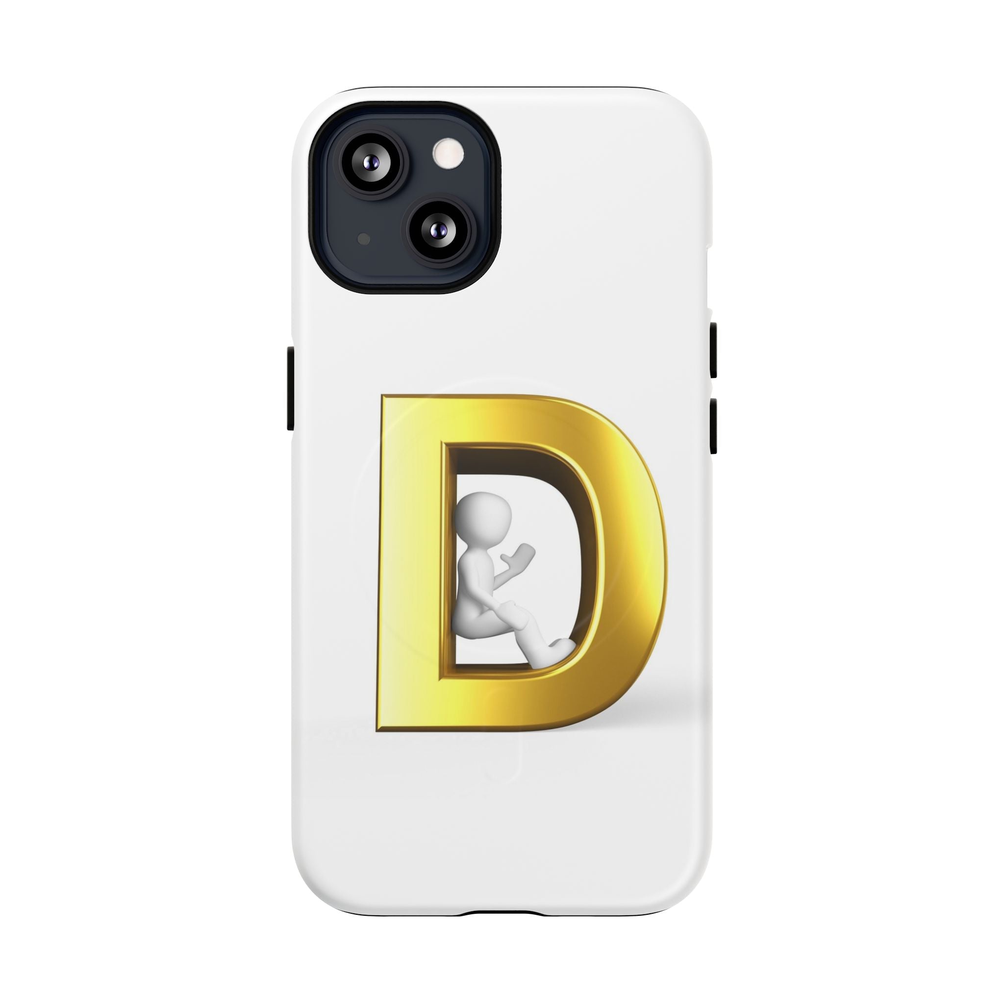 Coque de téléphone à monogramme lettre D or | Coque magnétique résistante