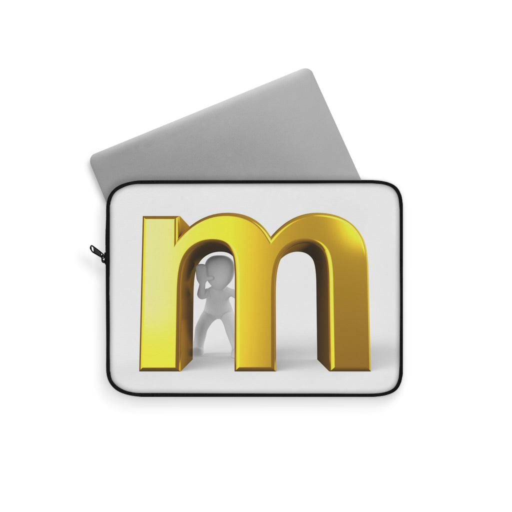 Gold Letter M Laptop Sleeve | Monogram Initial Case