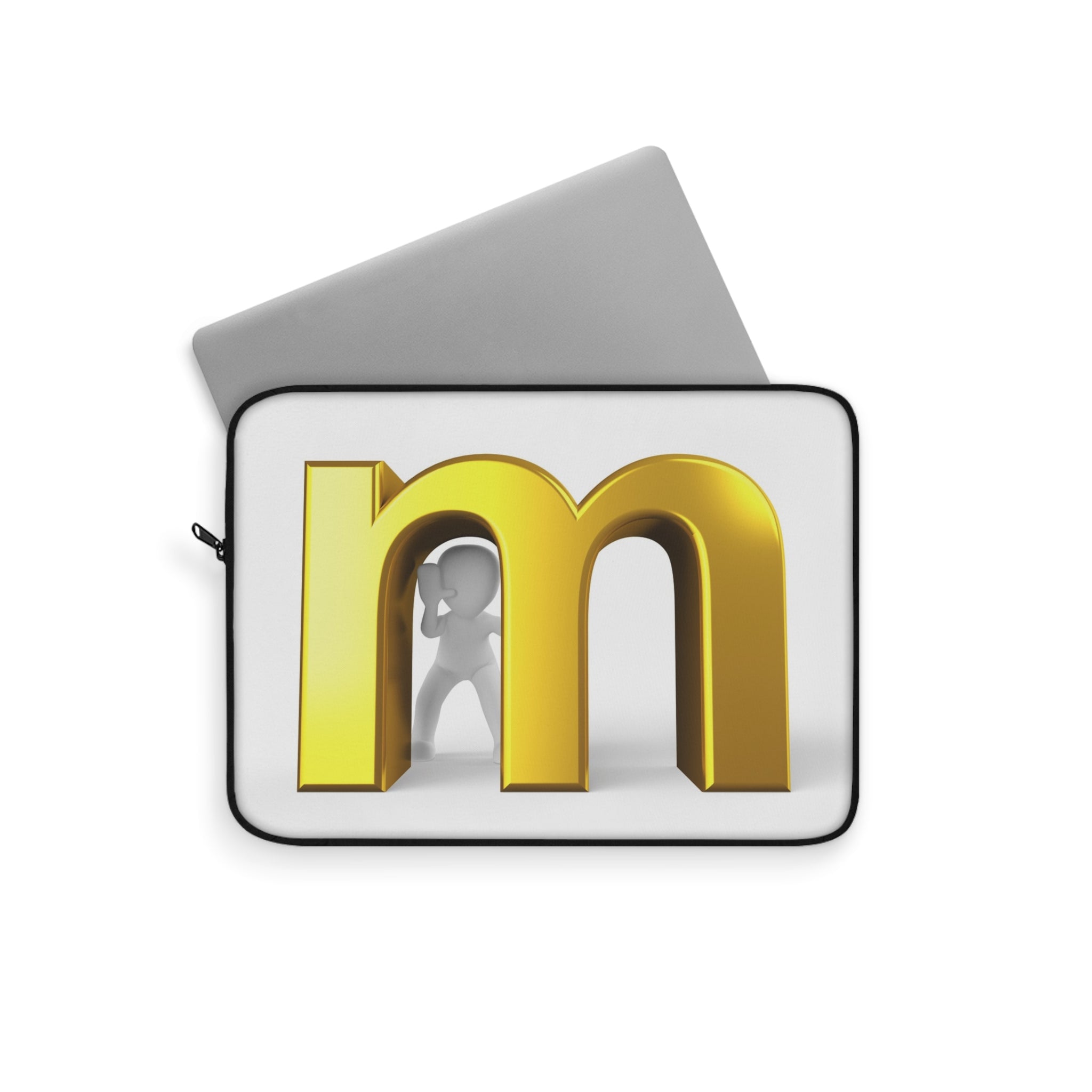 Gold Letter M Laptop Sleeve | Monogram Initial Case