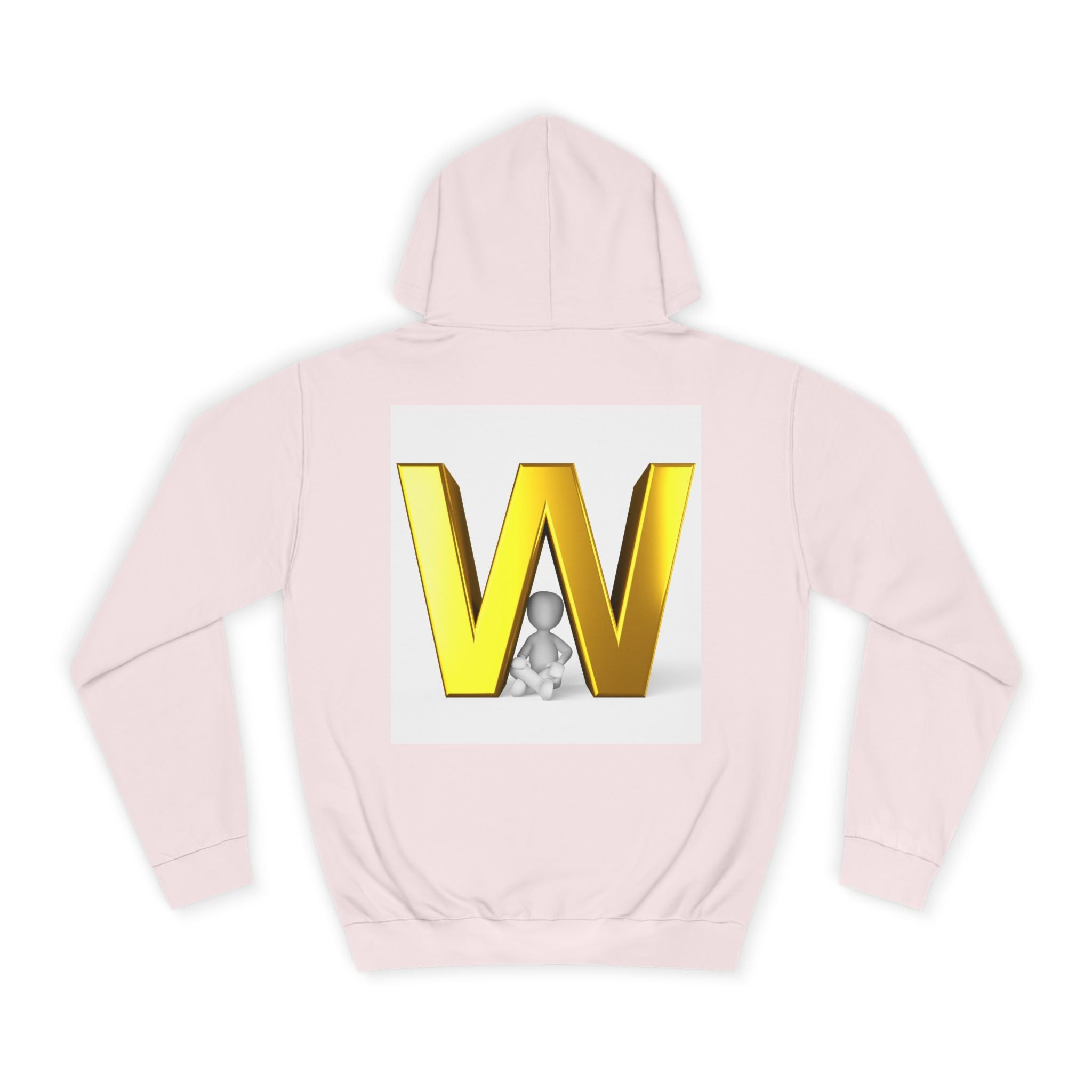 Gold 3D Letter W Hoodie | Monogram Initial Sweatshirt
