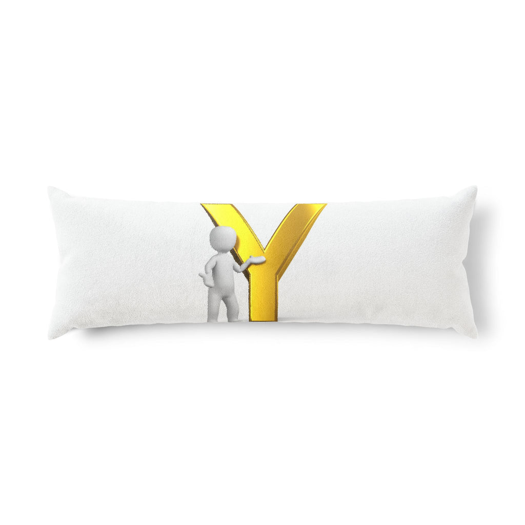 Gold Letter Y Graphic Body Pillow | Monogram Initial Accent