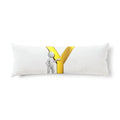 Gold Letter Y Graphic Body Pillow | Monogram Initial Accent