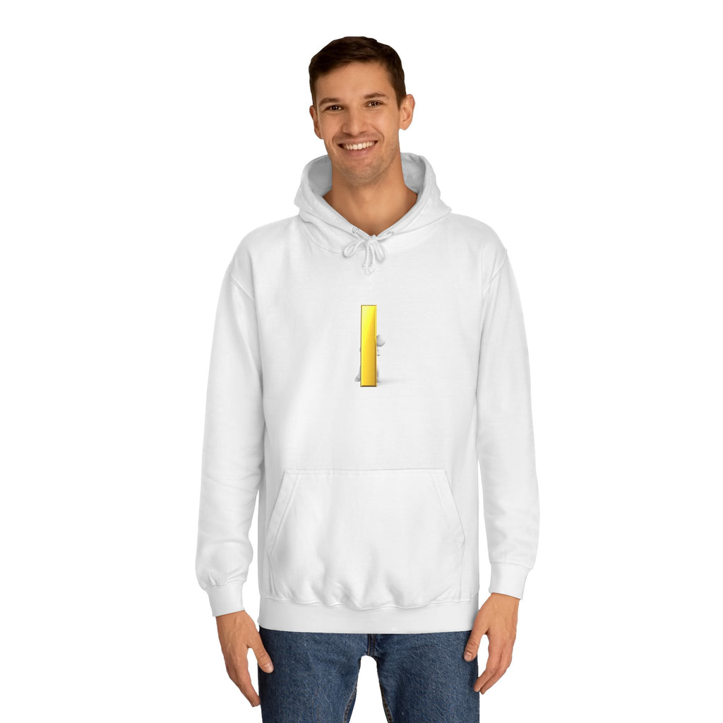Gold Letter i Character Hoodie | Minimalist 3D Column Illustration