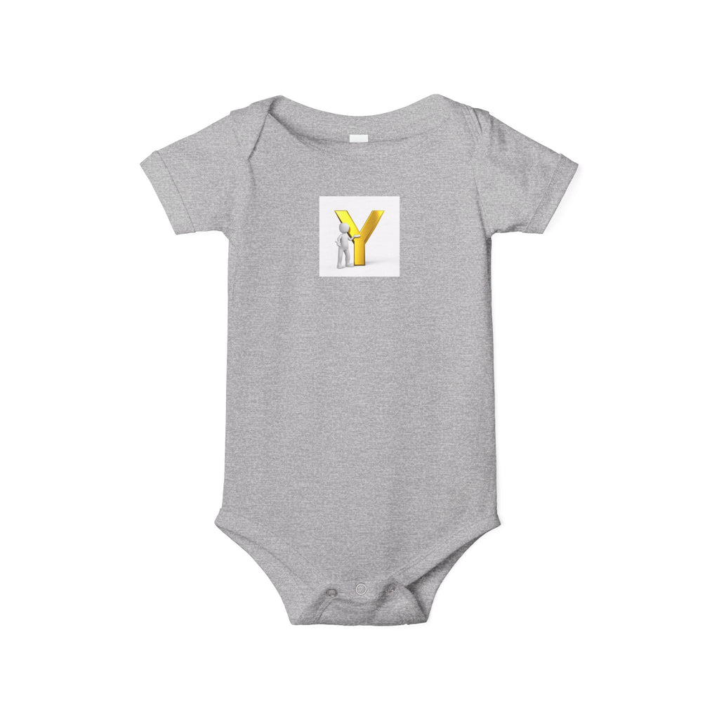 Yellow Letter Y Infant One Piece | Monogram Baby Bodysuit