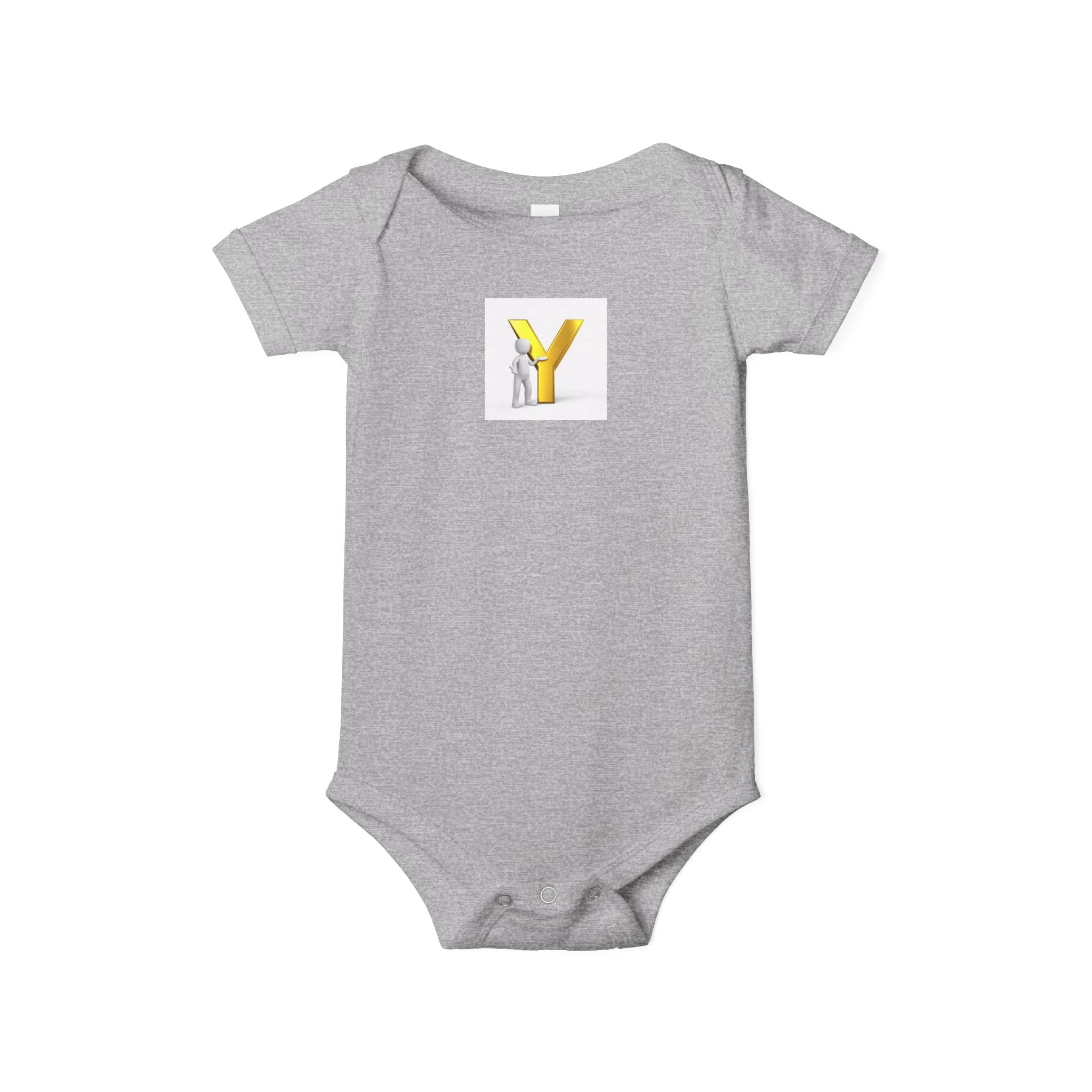 Yellow Letter Y Infant One Piece | Monogram Baby Bodysuit