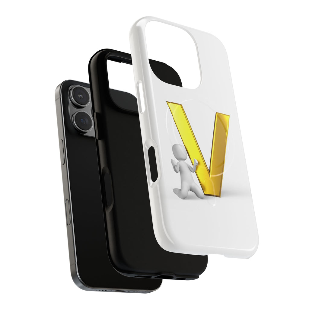 Gold Letter V Monogram Phone Case | Tough Magnetic Case