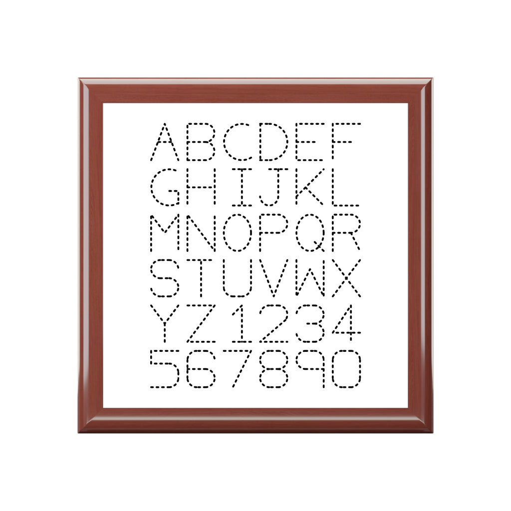 Dot Alphabet Monogram Jewelry Box | Modern Letter Grid Design