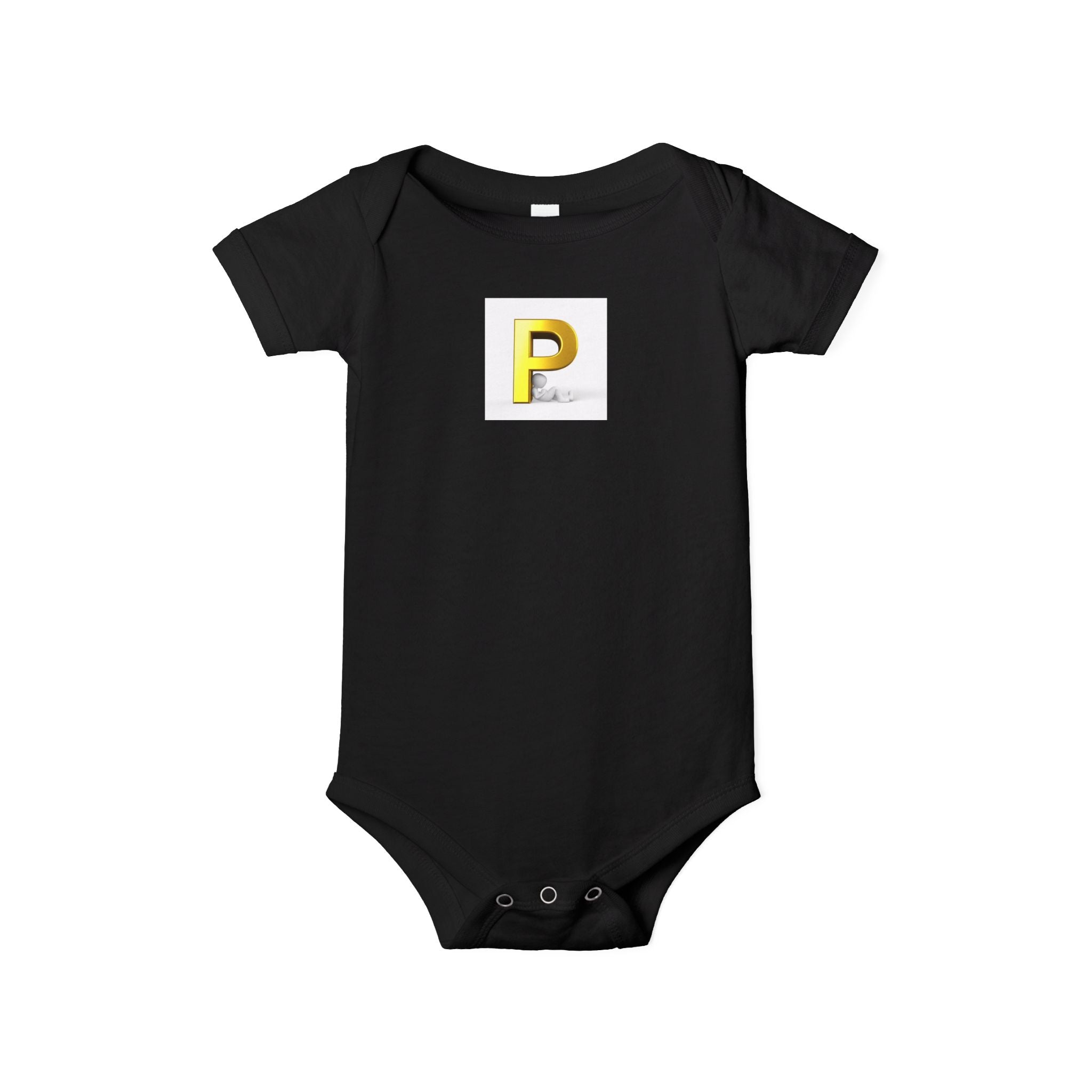 Body de bébé monogramme lettre P dorée | Grenouillère initiale