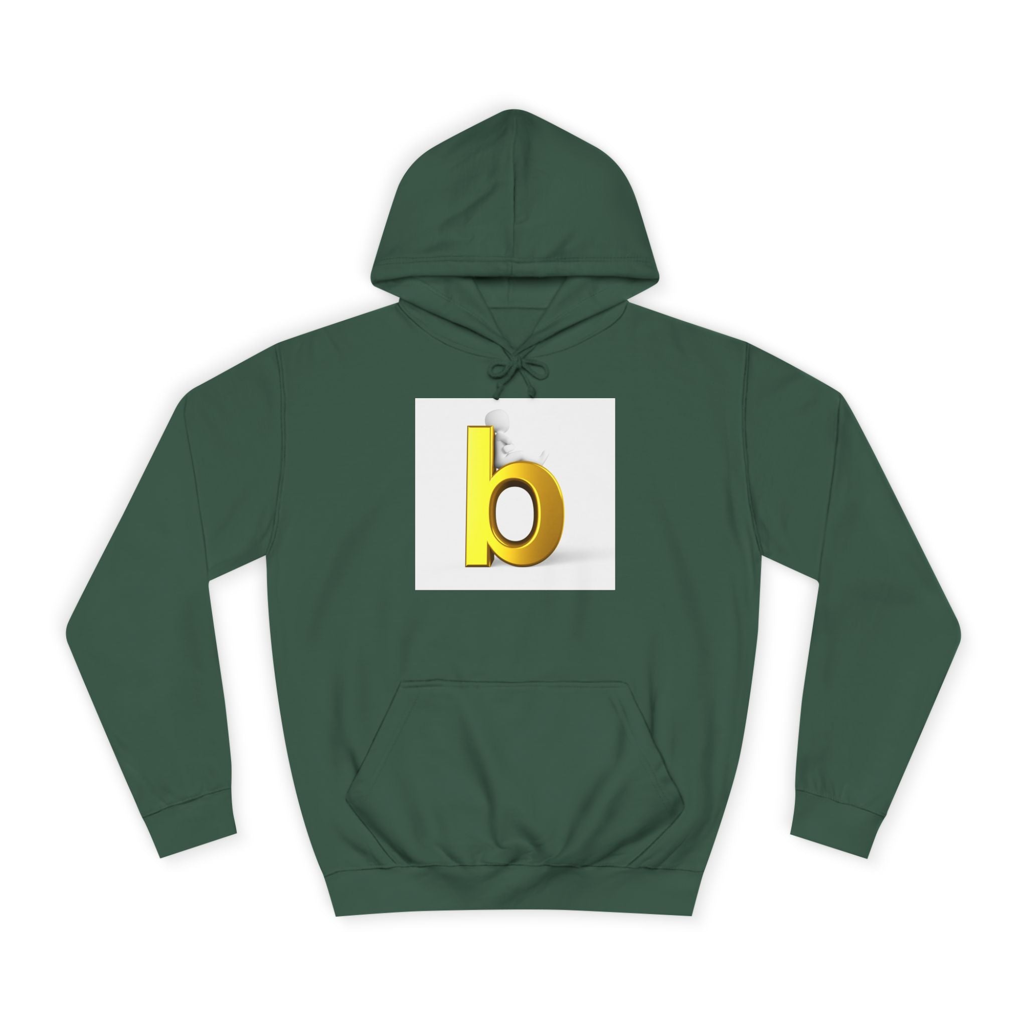 Yellow 3D Letter b Hoodie | Minimal Monogram Initial Sweatshirt
