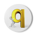 3D Figure Pushing Gold Letter Q Ceramic Coaster | Alphabet Initial Drink Mat