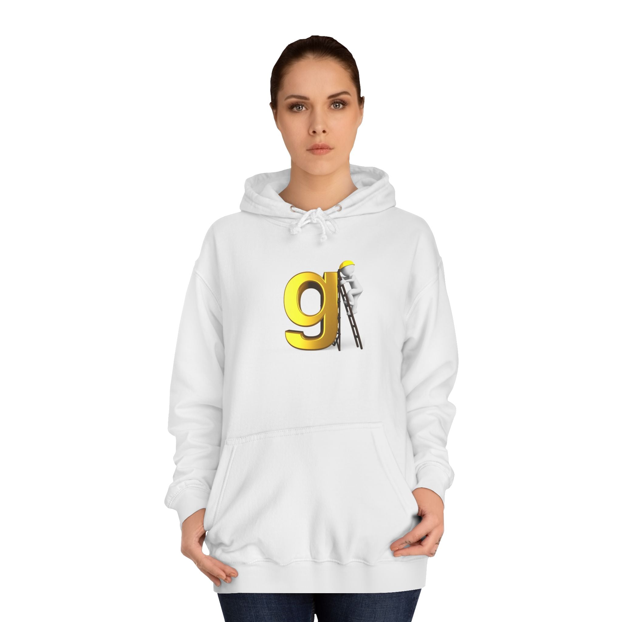 Gold Letter G with Painter Character Hoodie | Initial Monogram