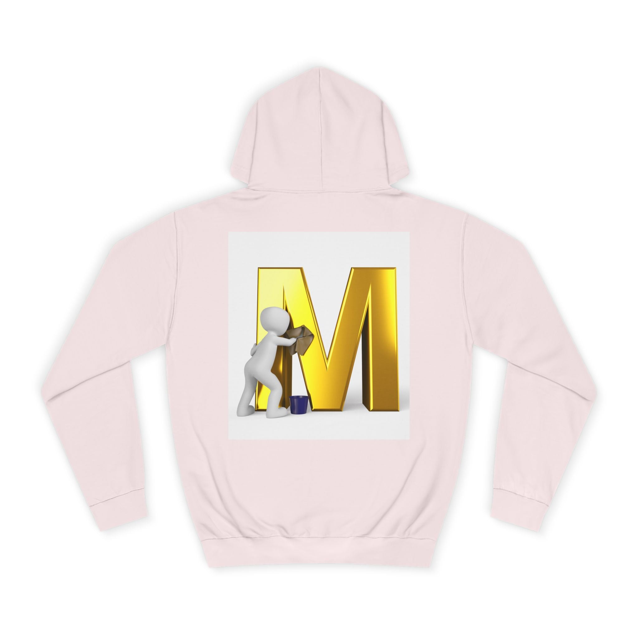 Gold Letter M with Figure Hoodie | Monogram Initial M Sweatshirt