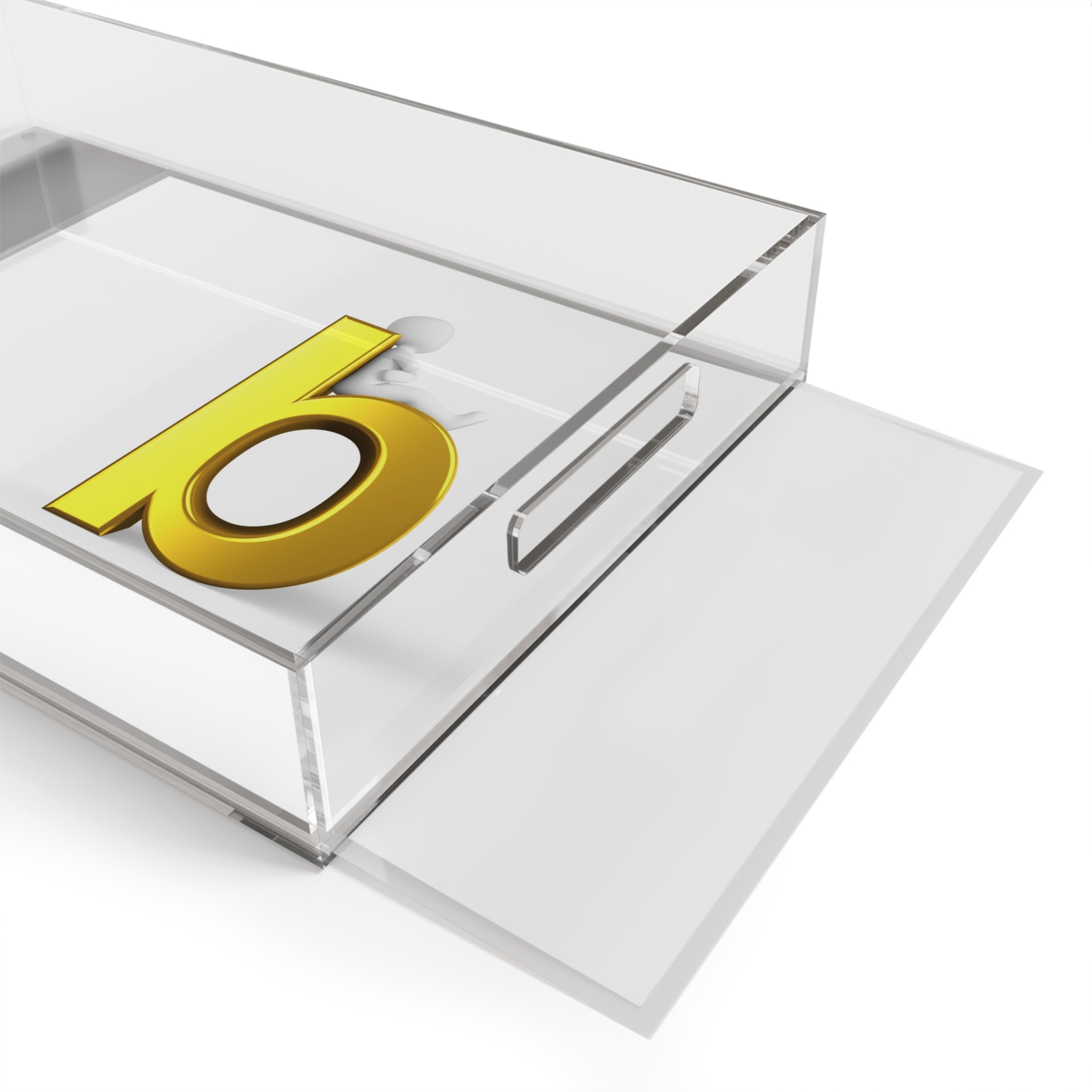 Gold 3D Letter b Acrylic Serving Tray | Monogram Initial Tray