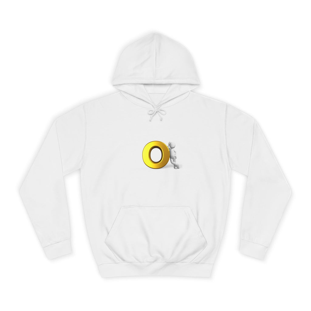 Gold O Letter with 3D Figure Hoodie | Monogram O Sweatshirt