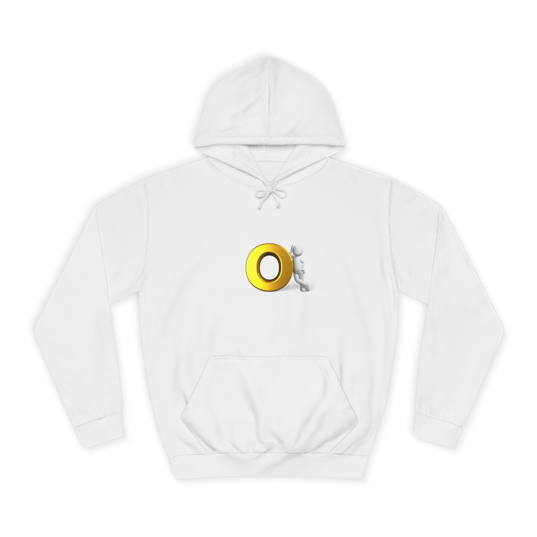 Gold O Letter with 3D Figure Hoodie | Monogram O Sweatshirt