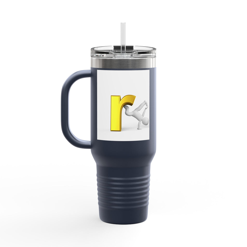 Yellow Letter R Character Travel Mug | 40oz Insulated Tumbler