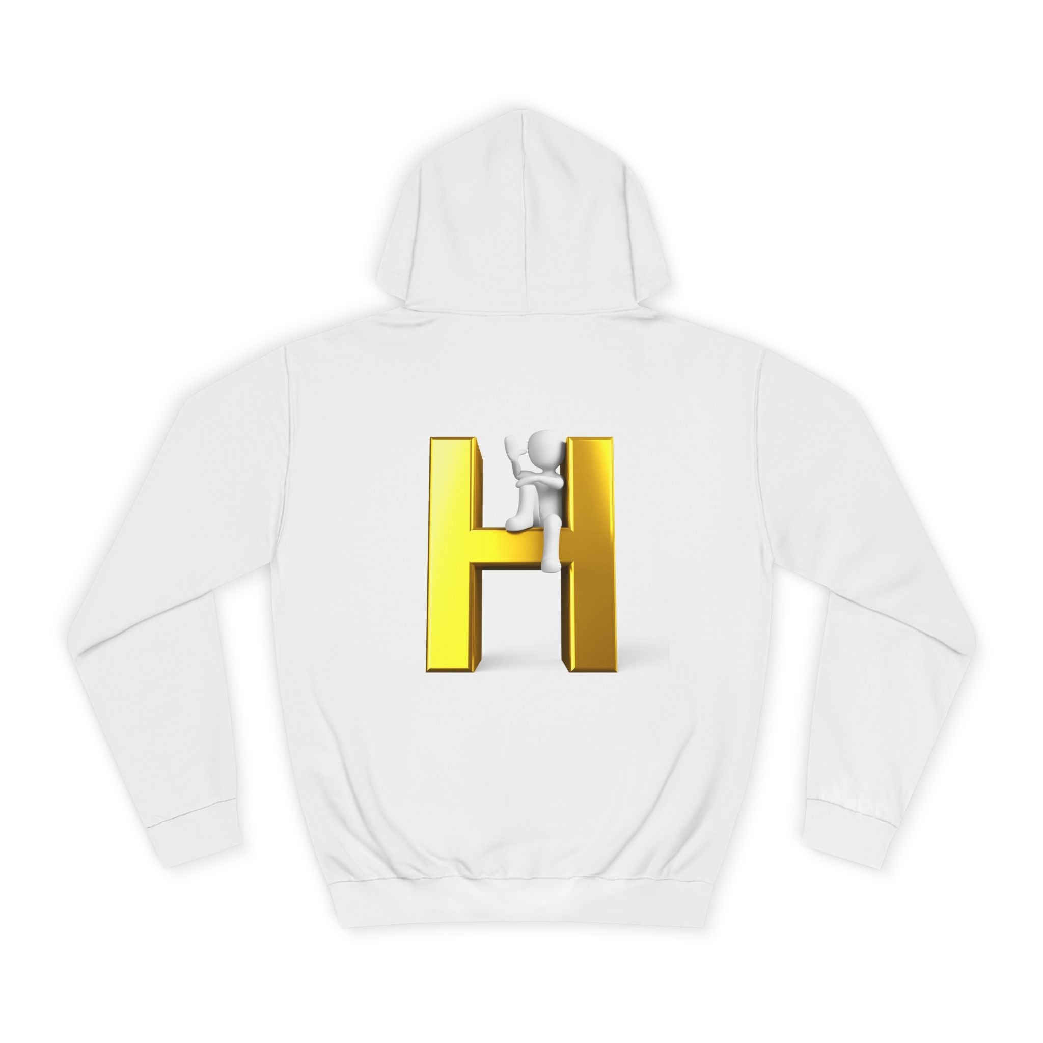 Gold 3D Letter H Hoodie | Monogram Initial Sweatshirt