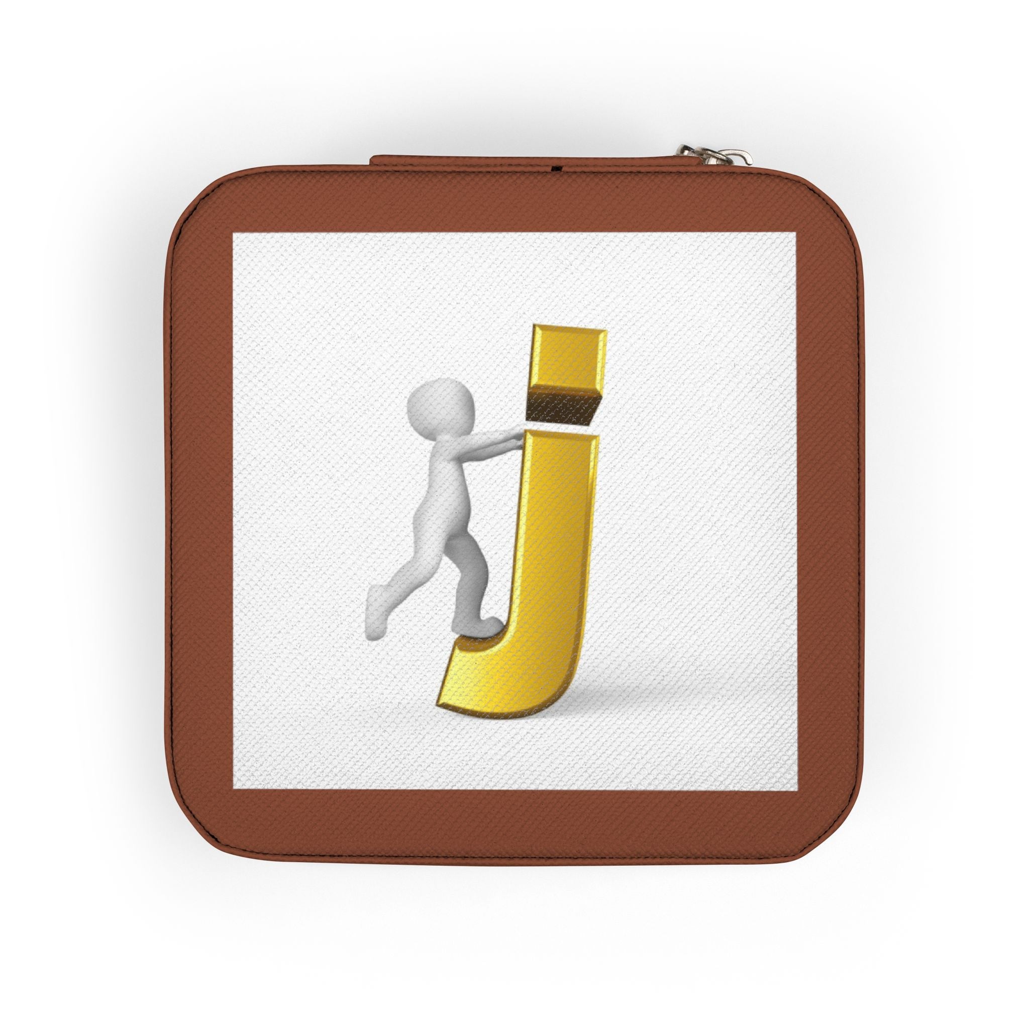 3D Letter J Climber Jewelry Travel Case | Compact Pink Organizer