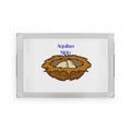 Bird Nest Illustration Acrylic Serving Tray | Nesting Eggs Home Decor